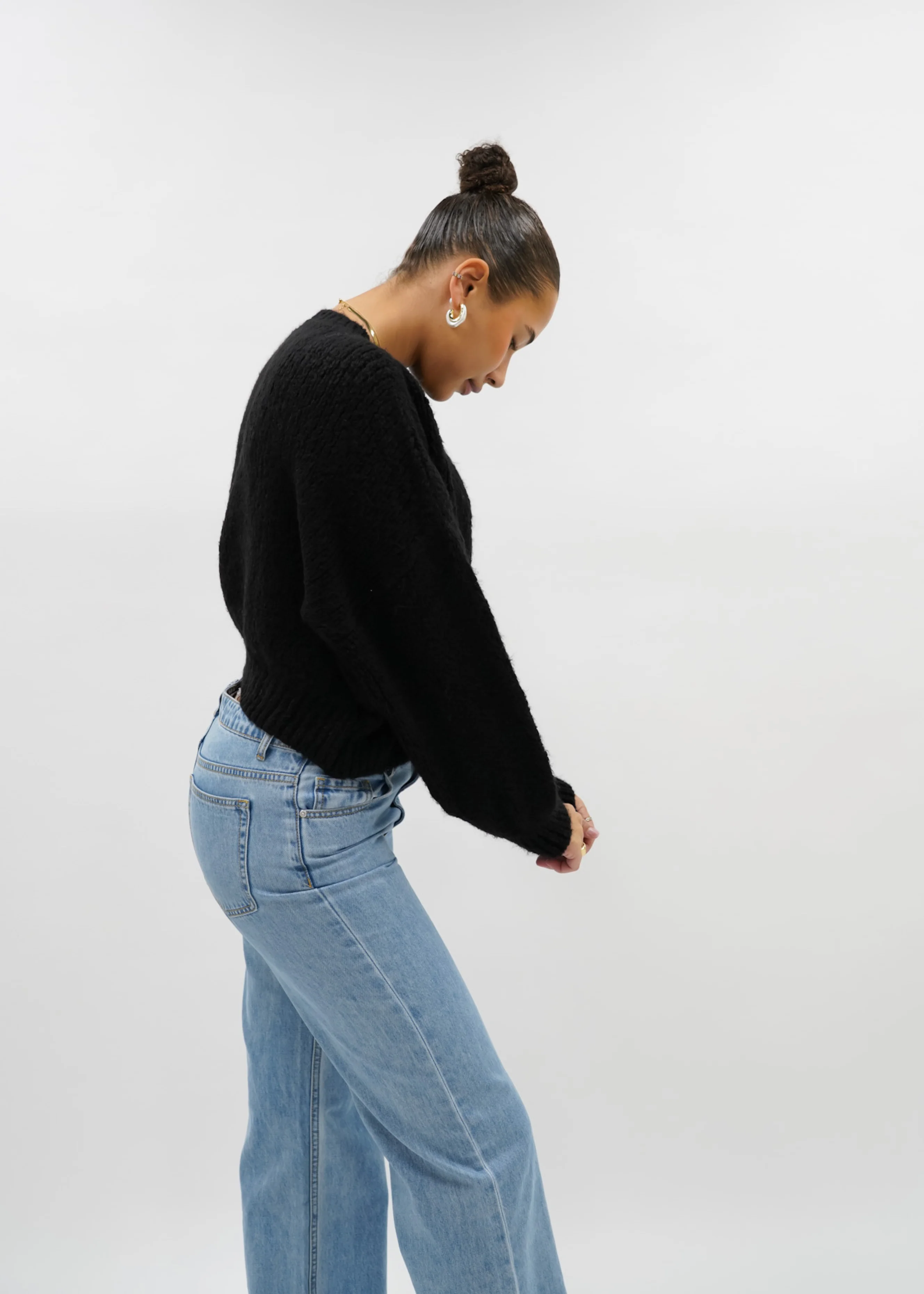 Knitted sweater black (tall) - Image 3