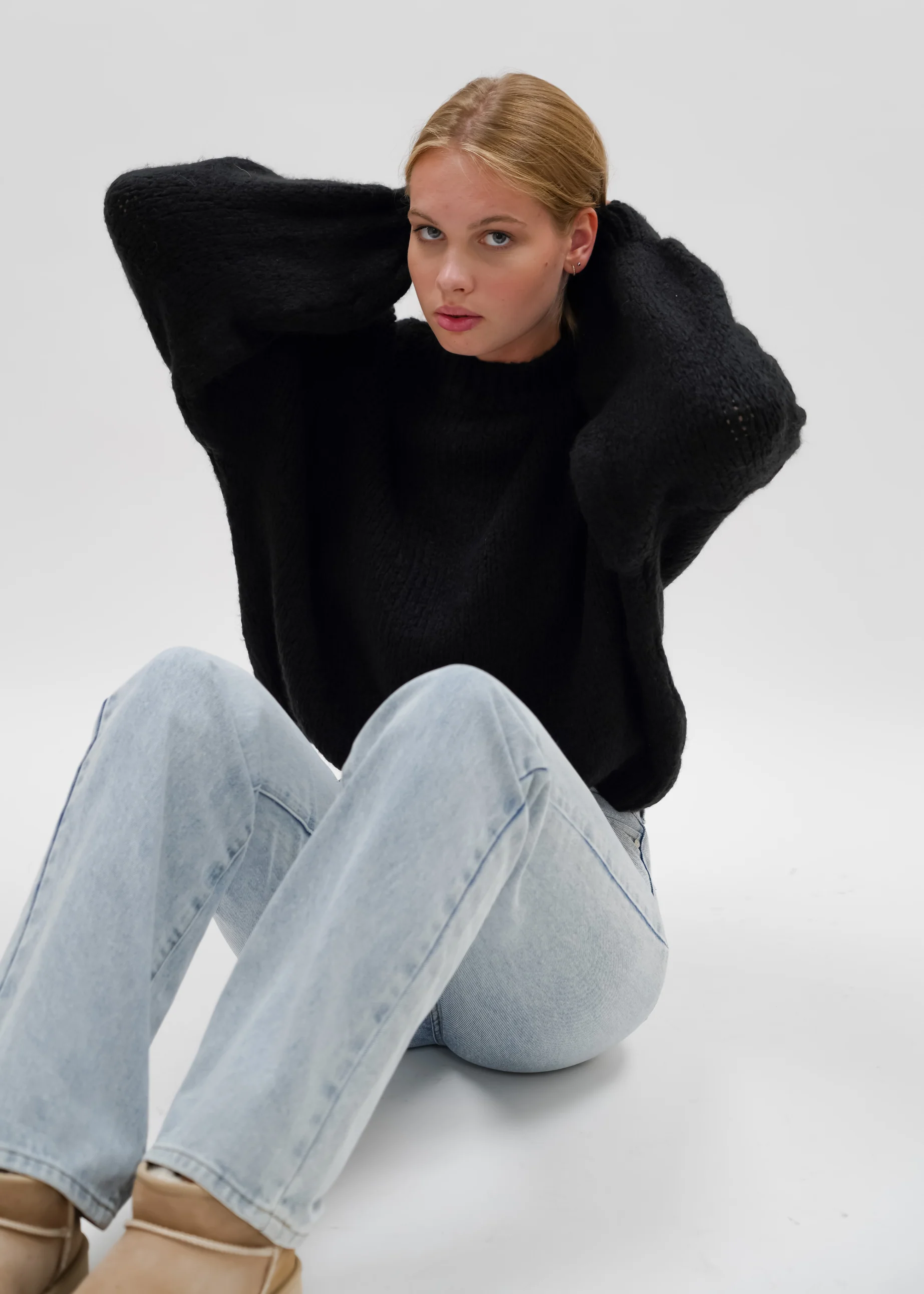 Knitted sweater black (tall) - Image 8