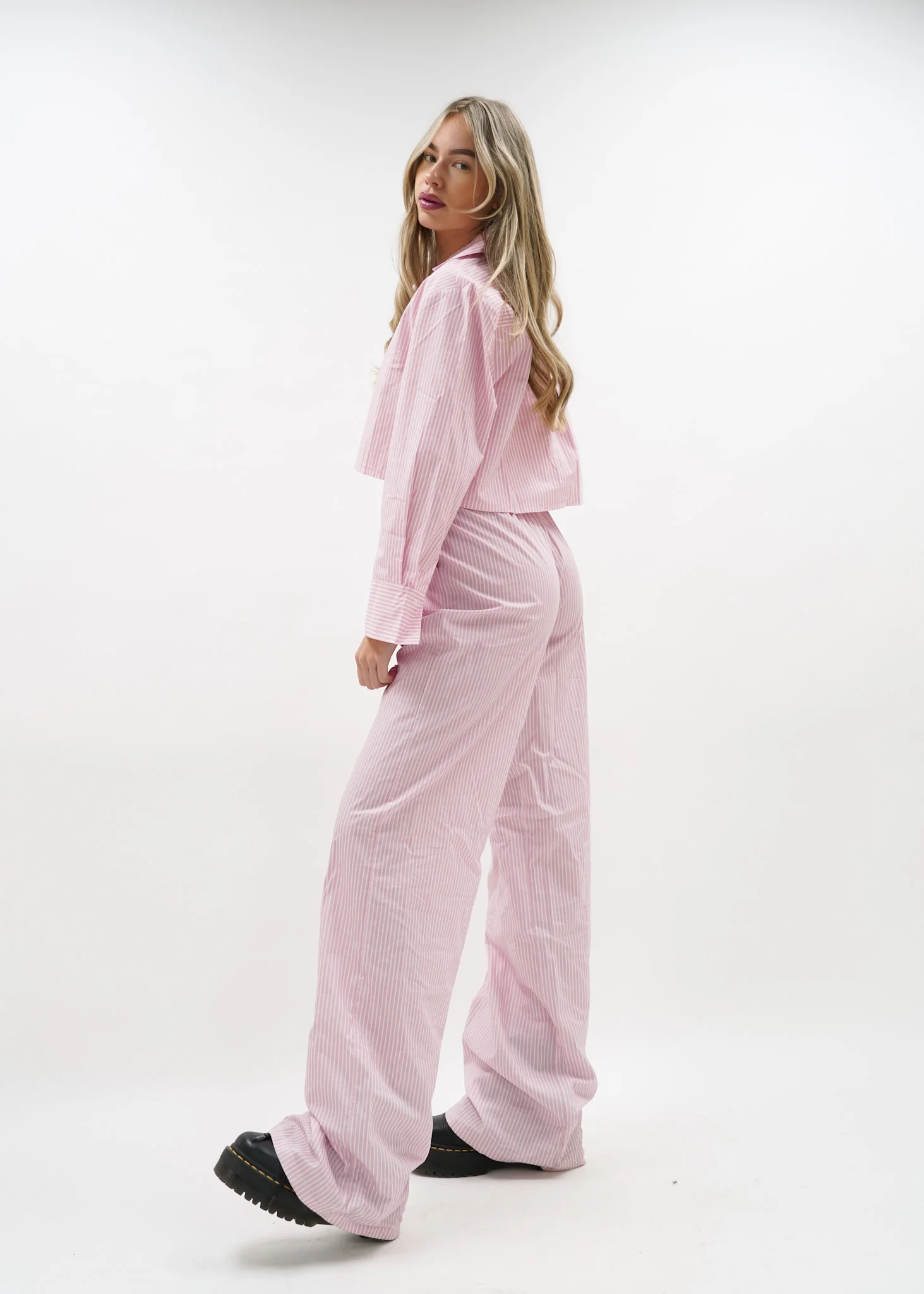 Cotton blouse striped pink/white - Image 7