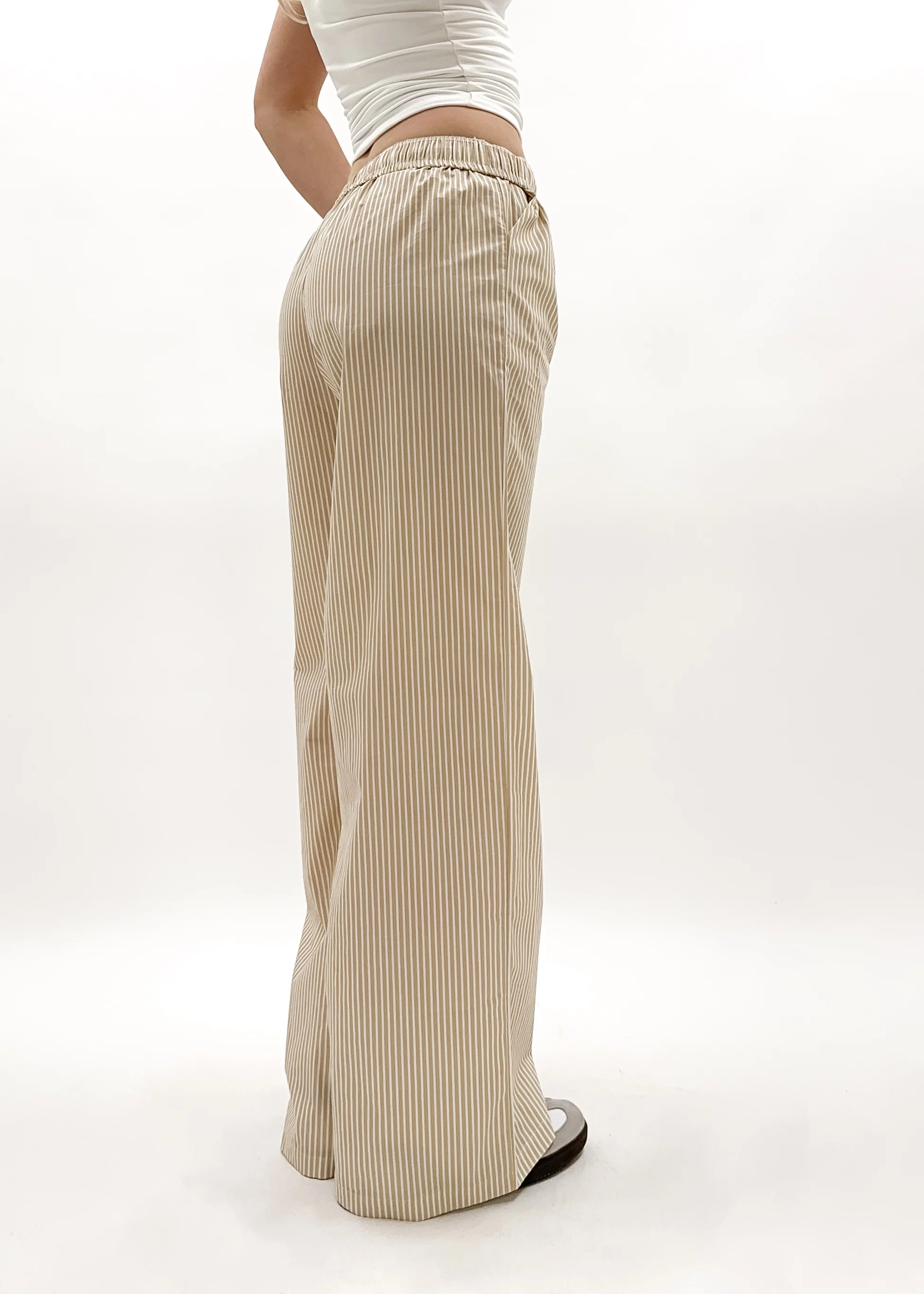 Cotton pants striped (tall) beige/white - Image 7