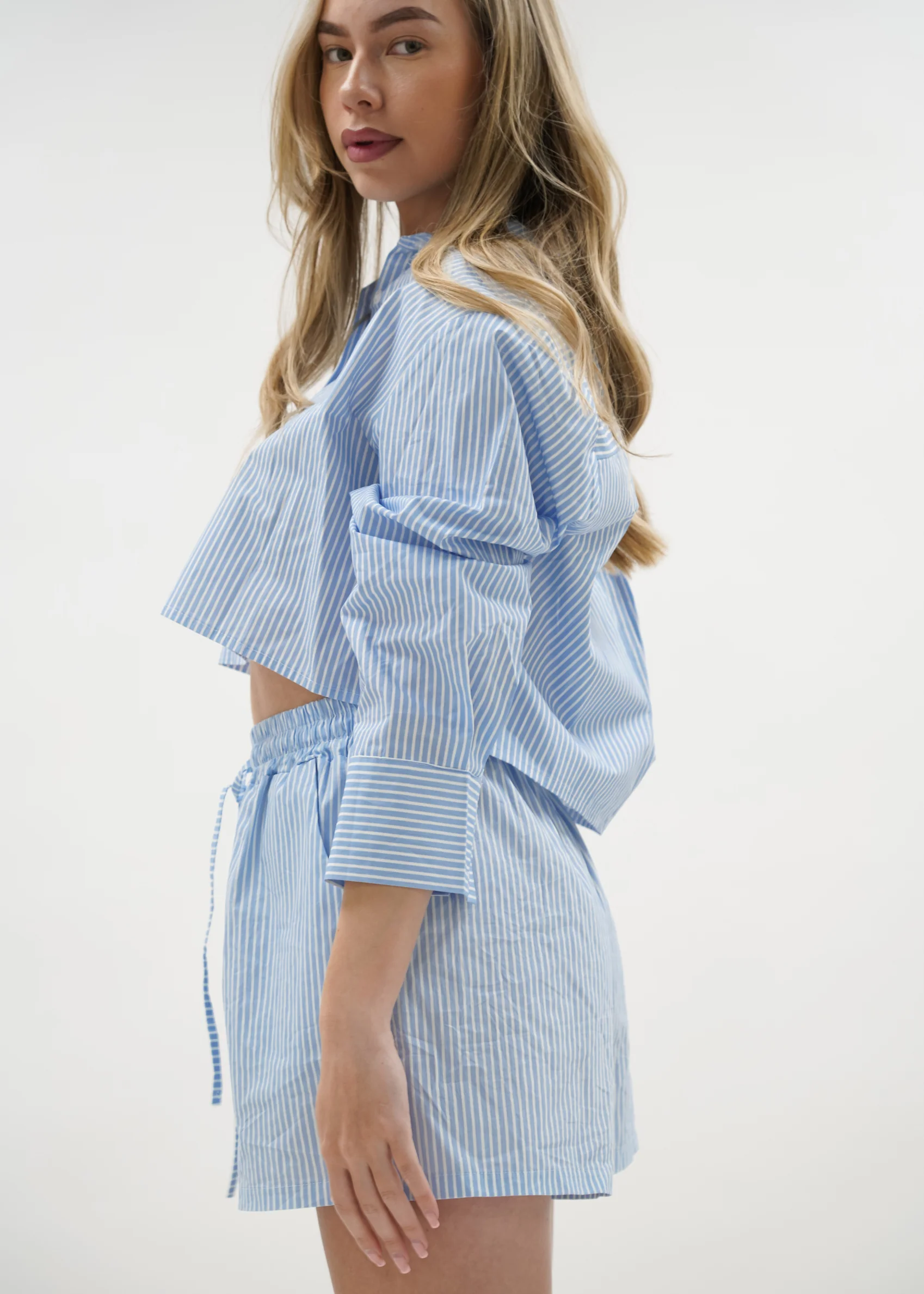 Cotton shorts striped blue/white - Image 12