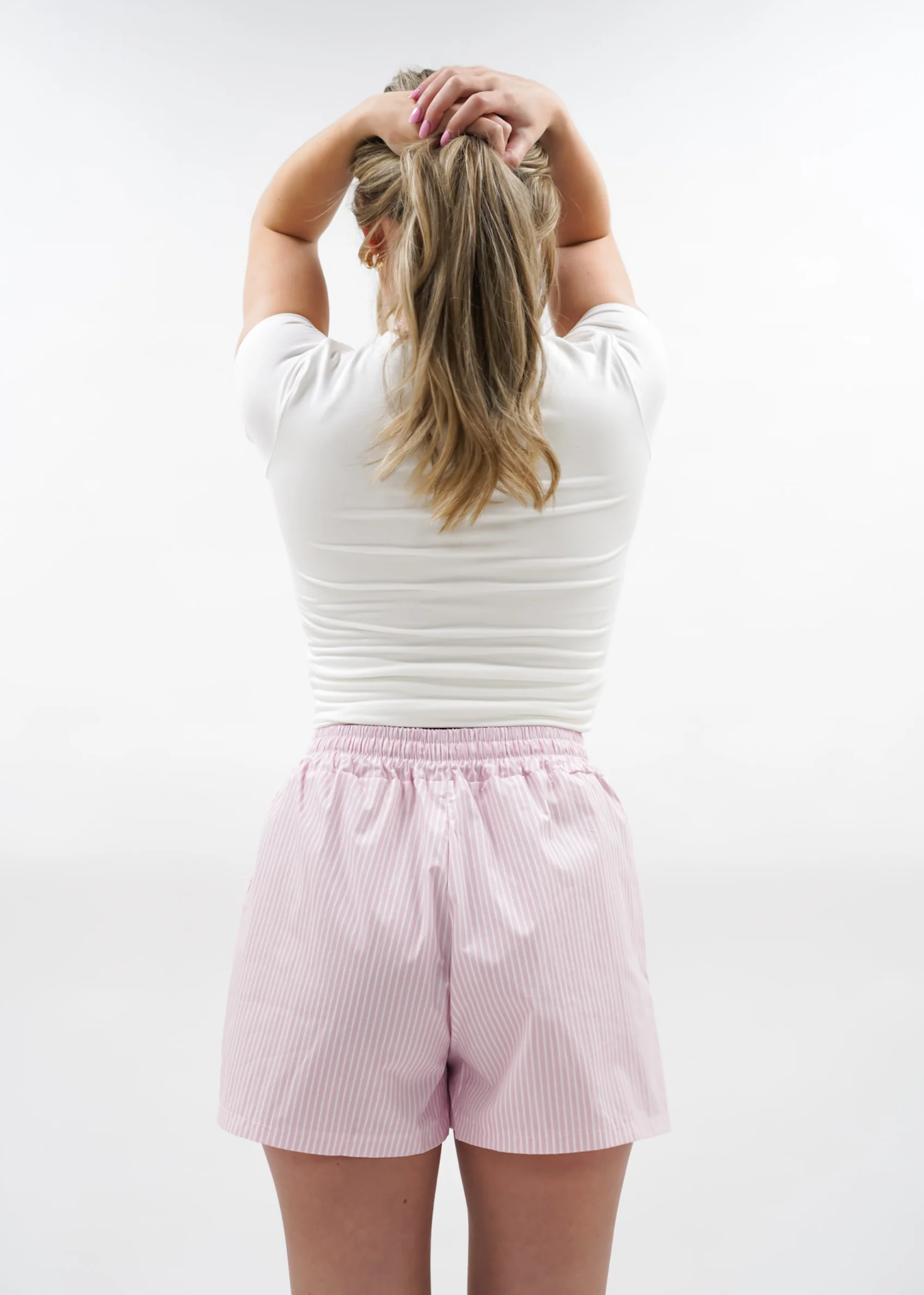 Cotton shorts striped pink/white - Image 8