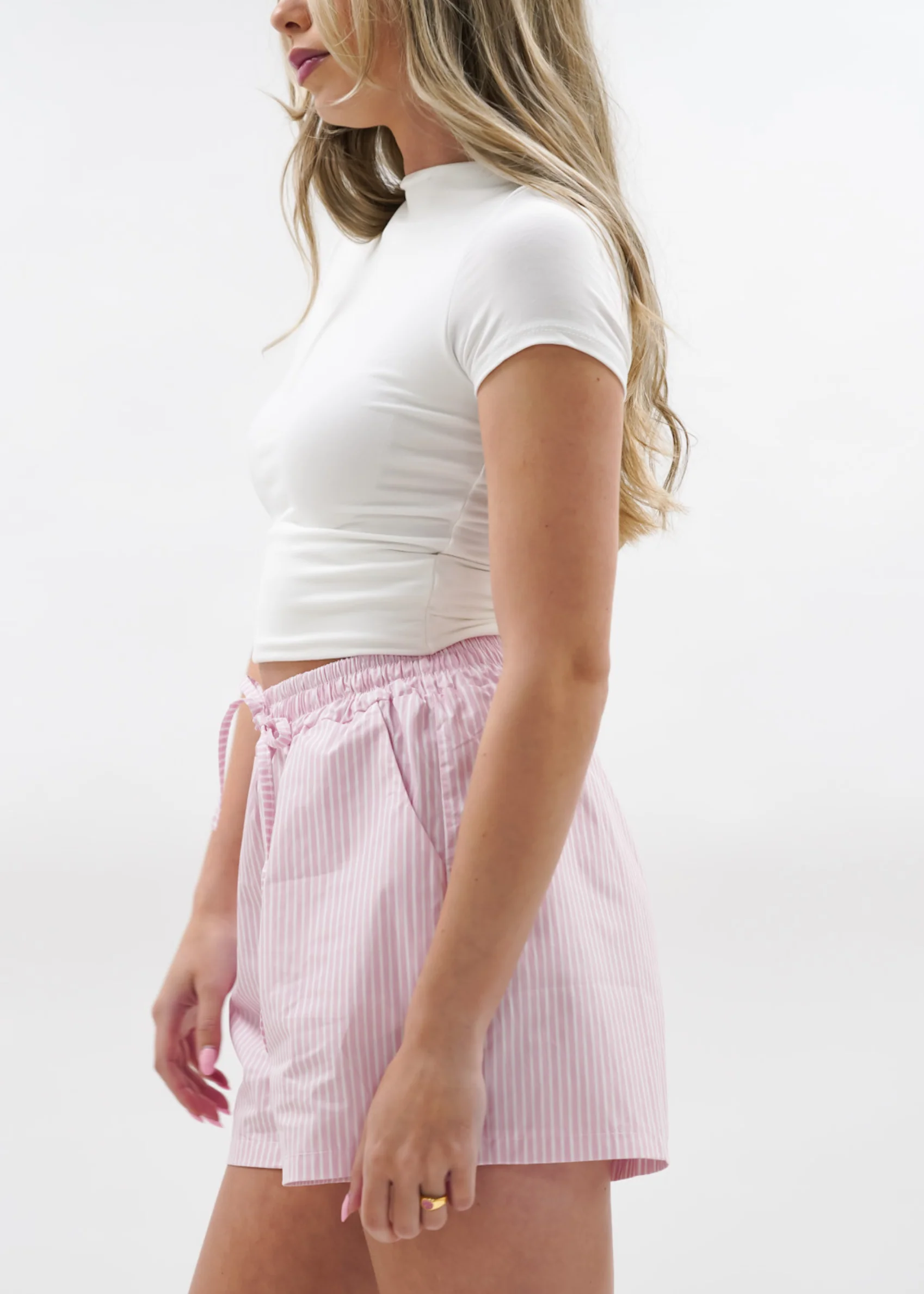 Cotton shorts striped pink/white - Image 9