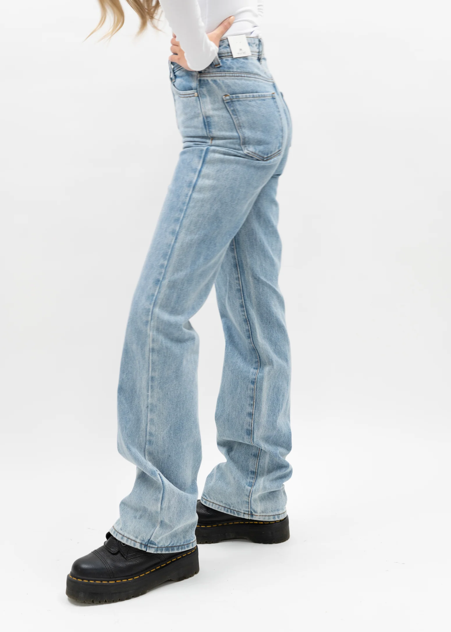 High waist straight leg jeans 90's dark blue (TALL) - Image 10