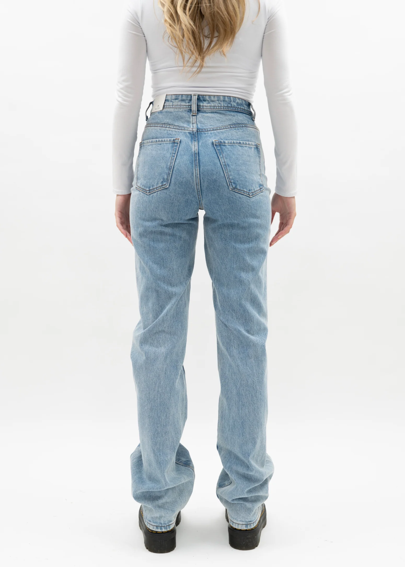 High waist straight leg jeans 90's dark blue (TALL) - Image 13