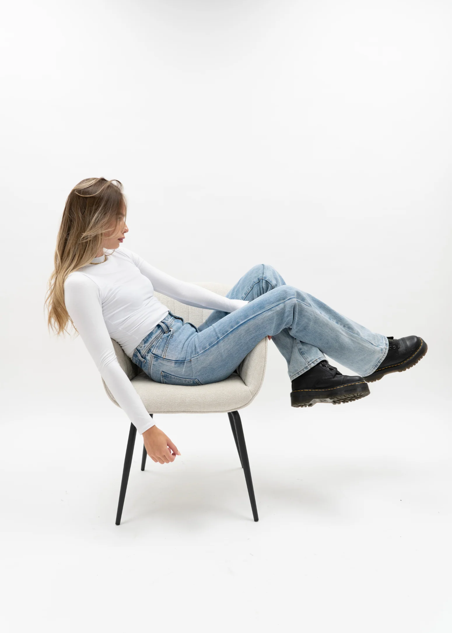 High waist straight leg jeans 90's dark blue (TALL) - Image 9