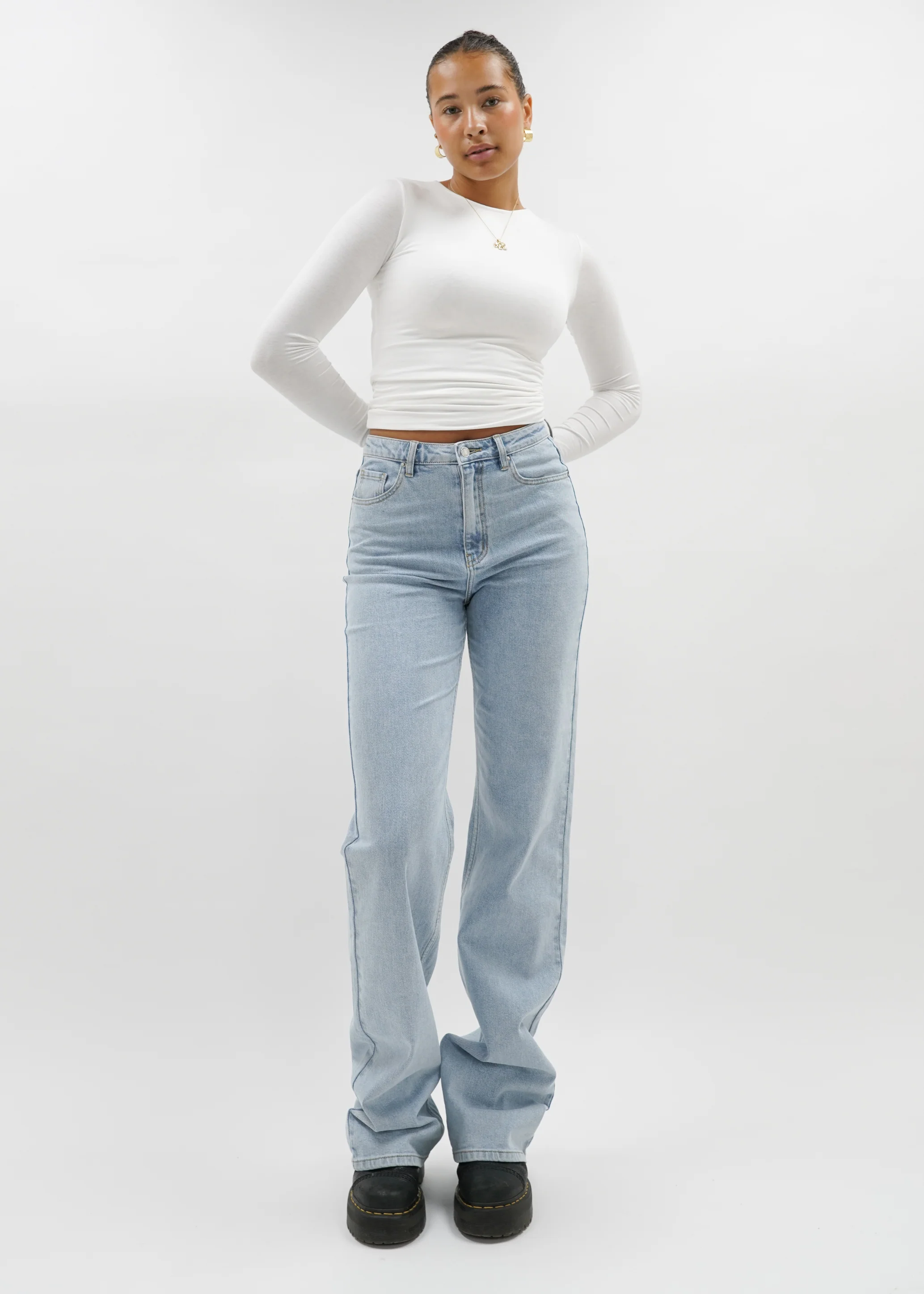 High waist wide leg jeans light blue (tall) - Image 11