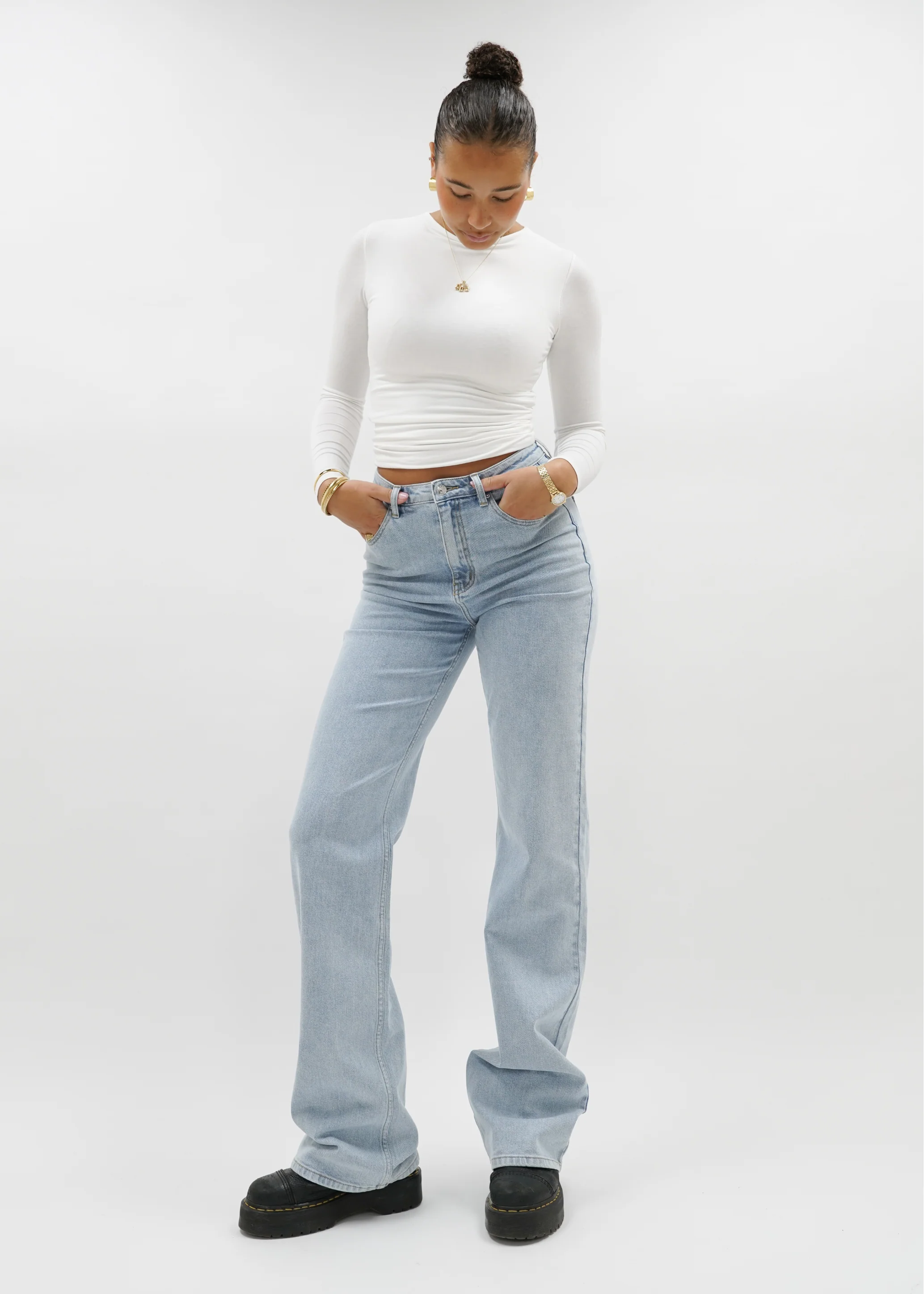 High waist wide leg jeans light blue (tall) - Image 14