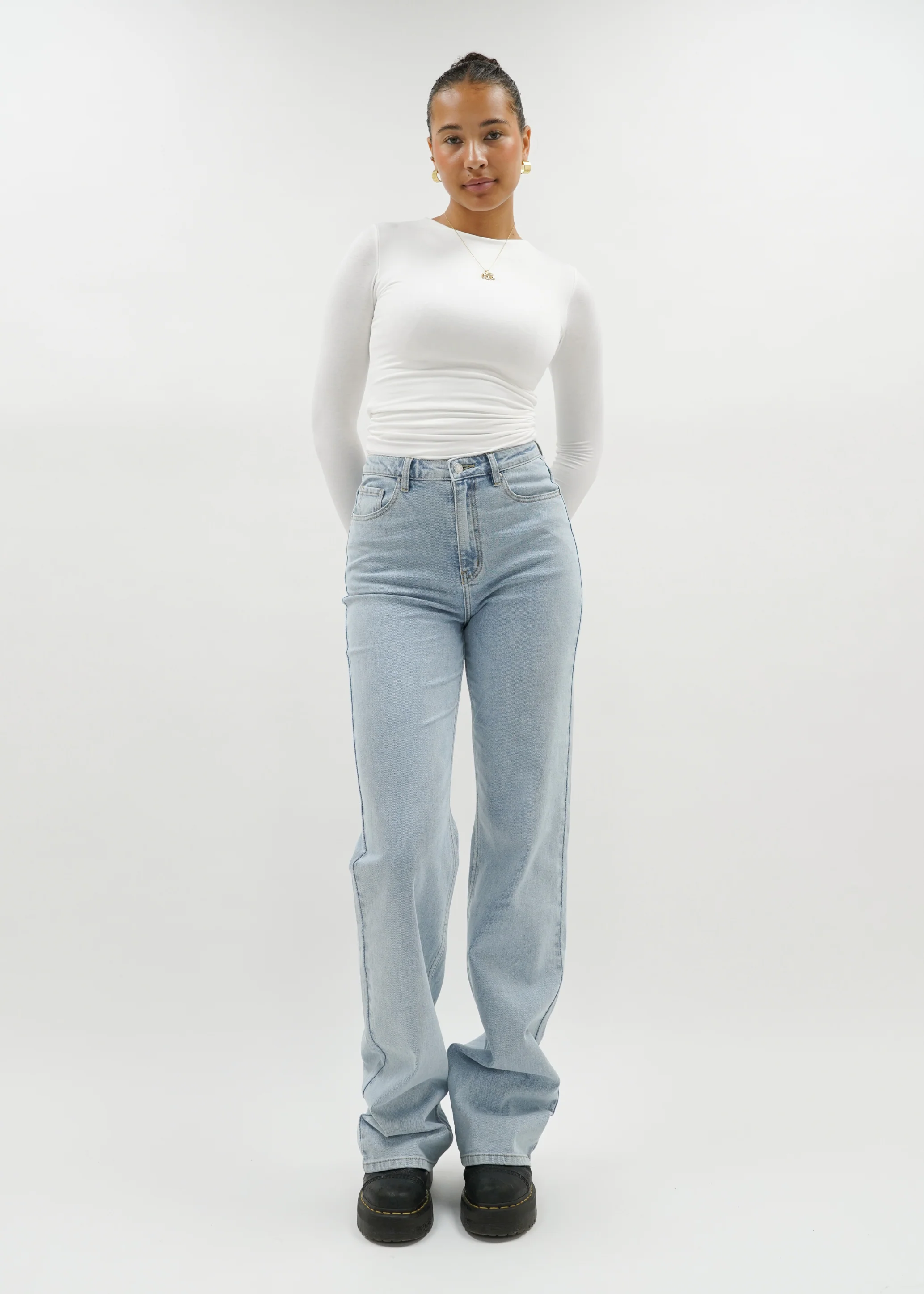 High waist wide leg jeans light blue (tall) - Image 15