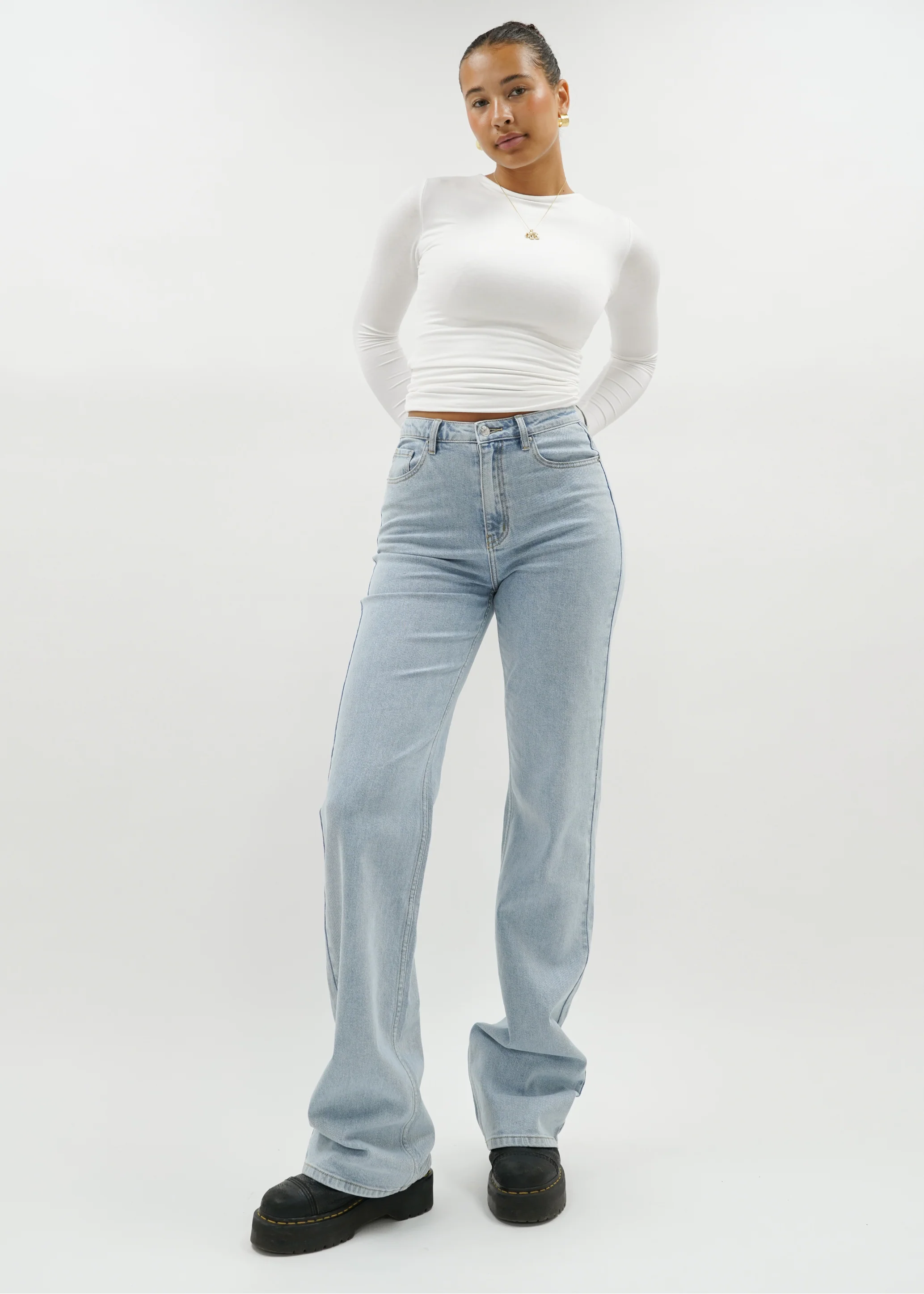 High waist wide leg jeans light blue (tall) - Image 16