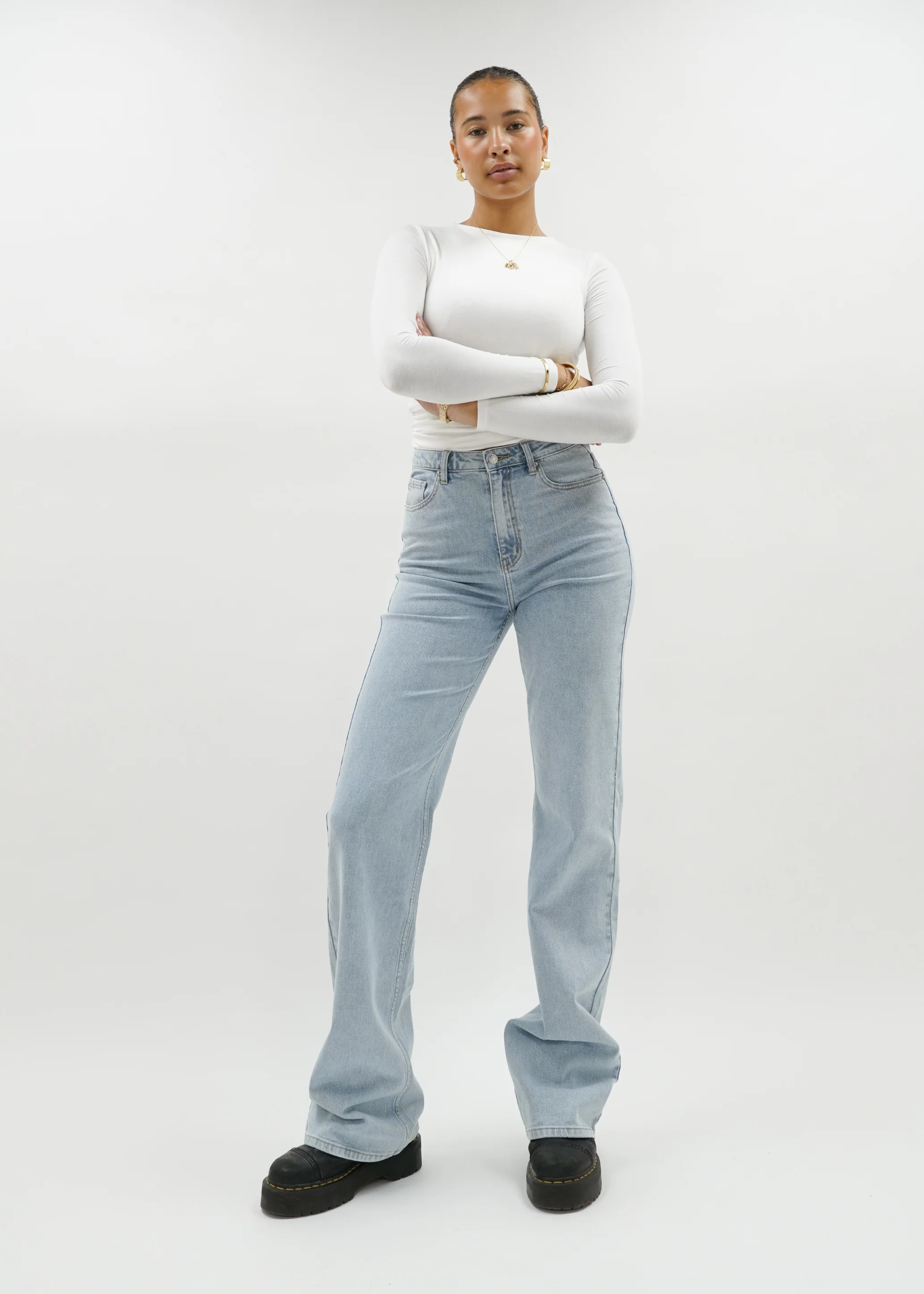 High waist wide leg jeans light blue (tall) - Image 17