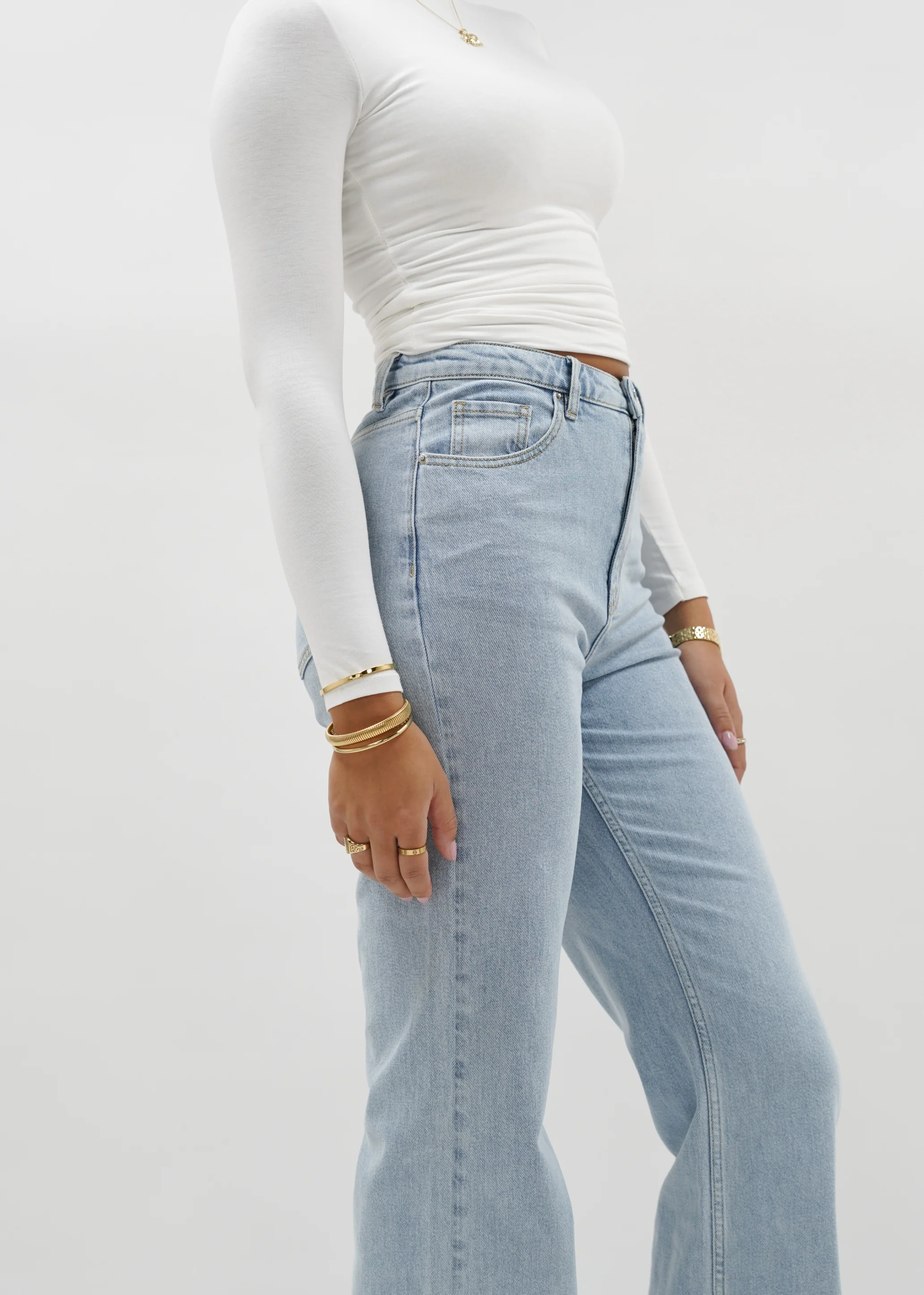 High waist wide leg jeans light blue (tall) - Image 18