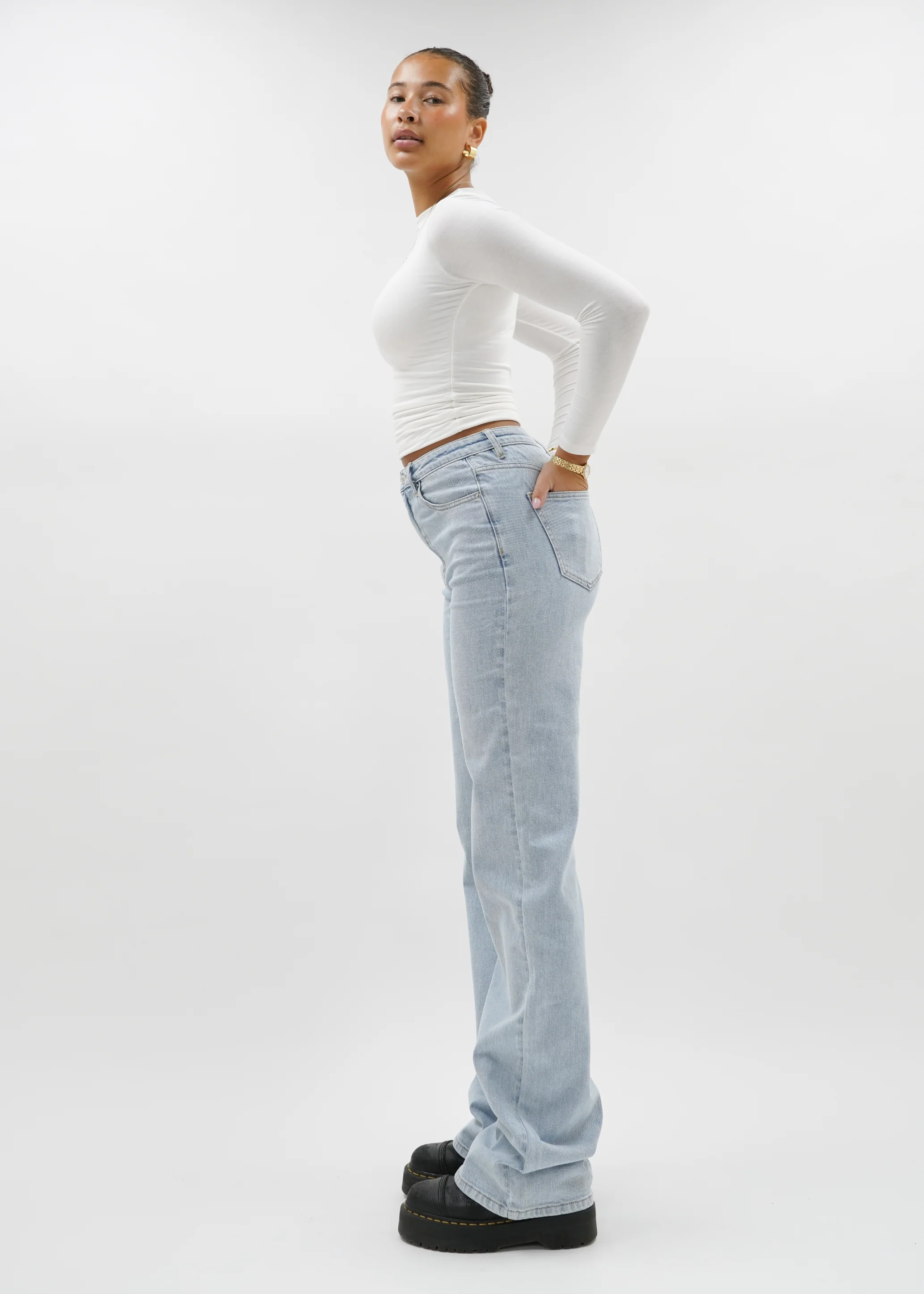 High waist wide leg jeans light blue (tall) - Image 7