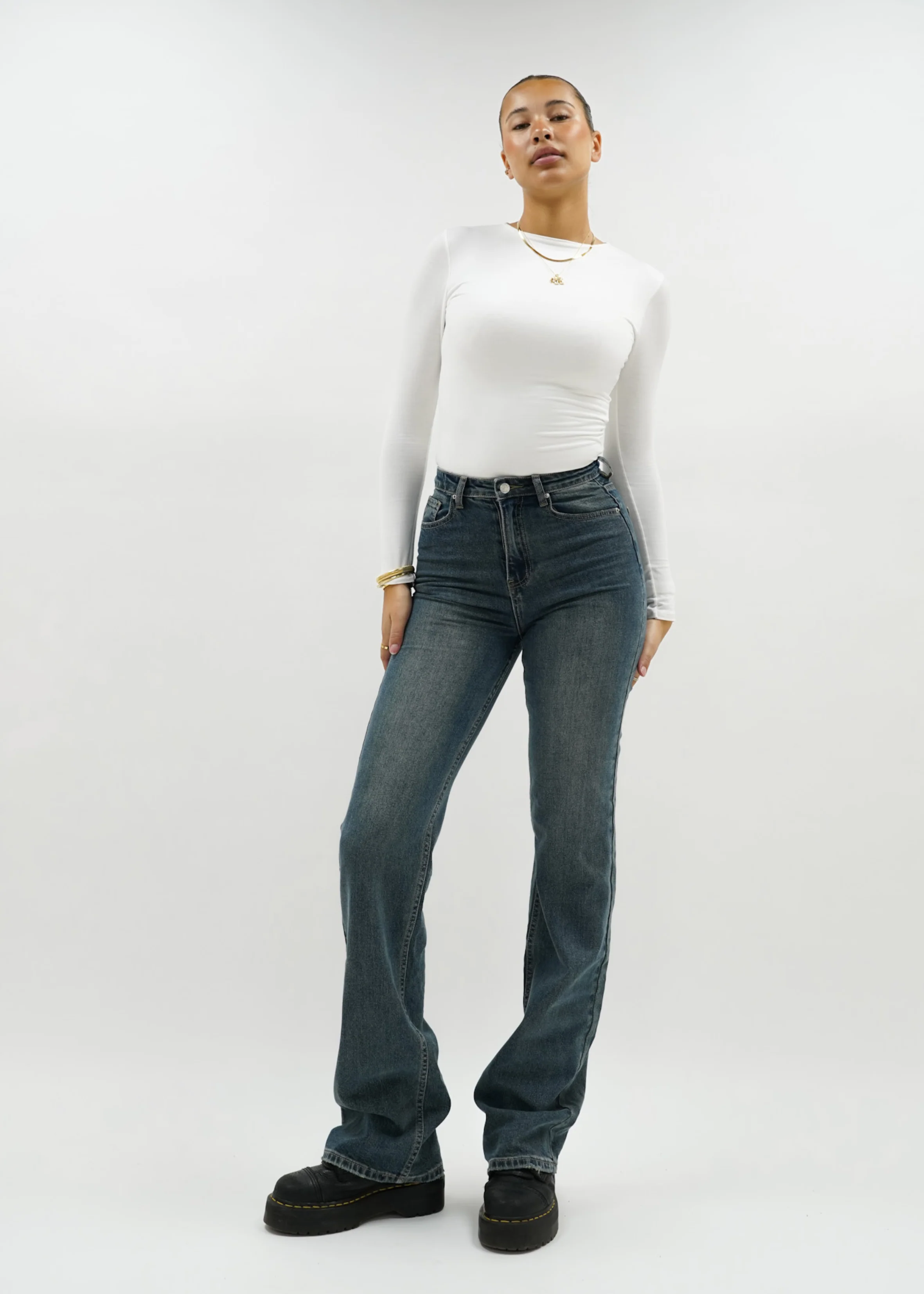 High waist wide leg jeans vintage blue (tall) - Image 3