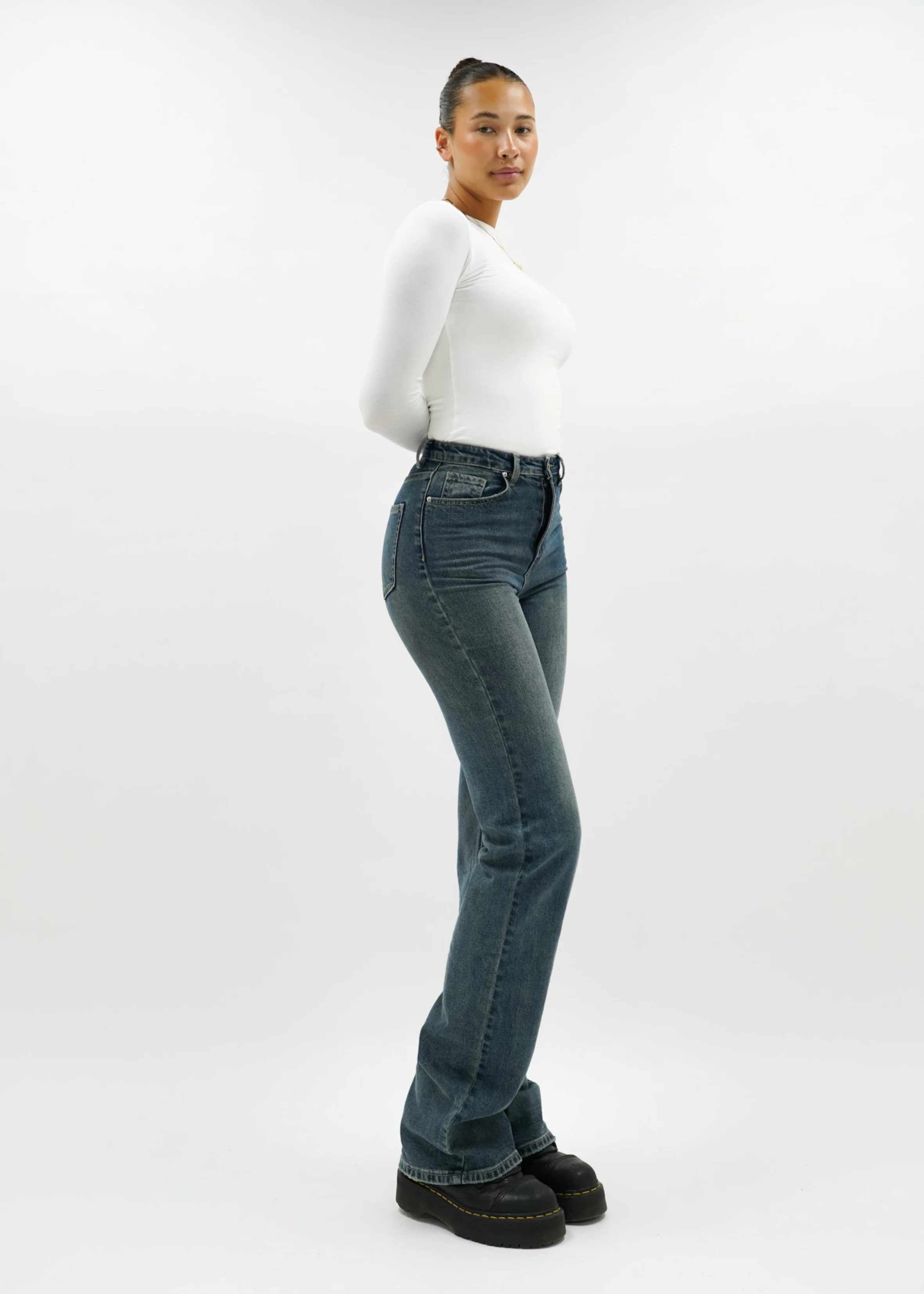 High waist wide leg jeans vintage blue (tall) - Image 4