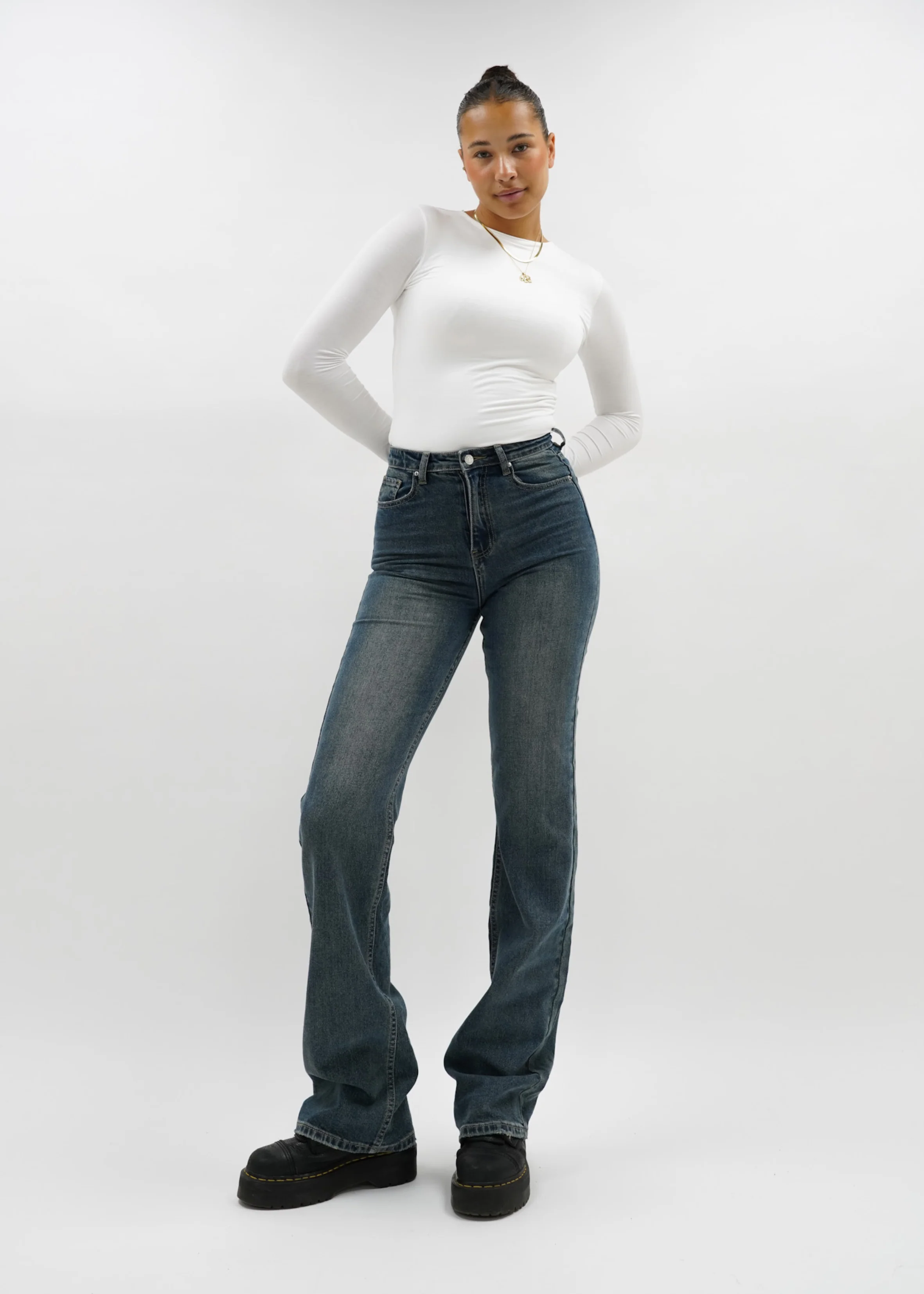 High waist wide leg jeans vintage blue (tall) - Image 8