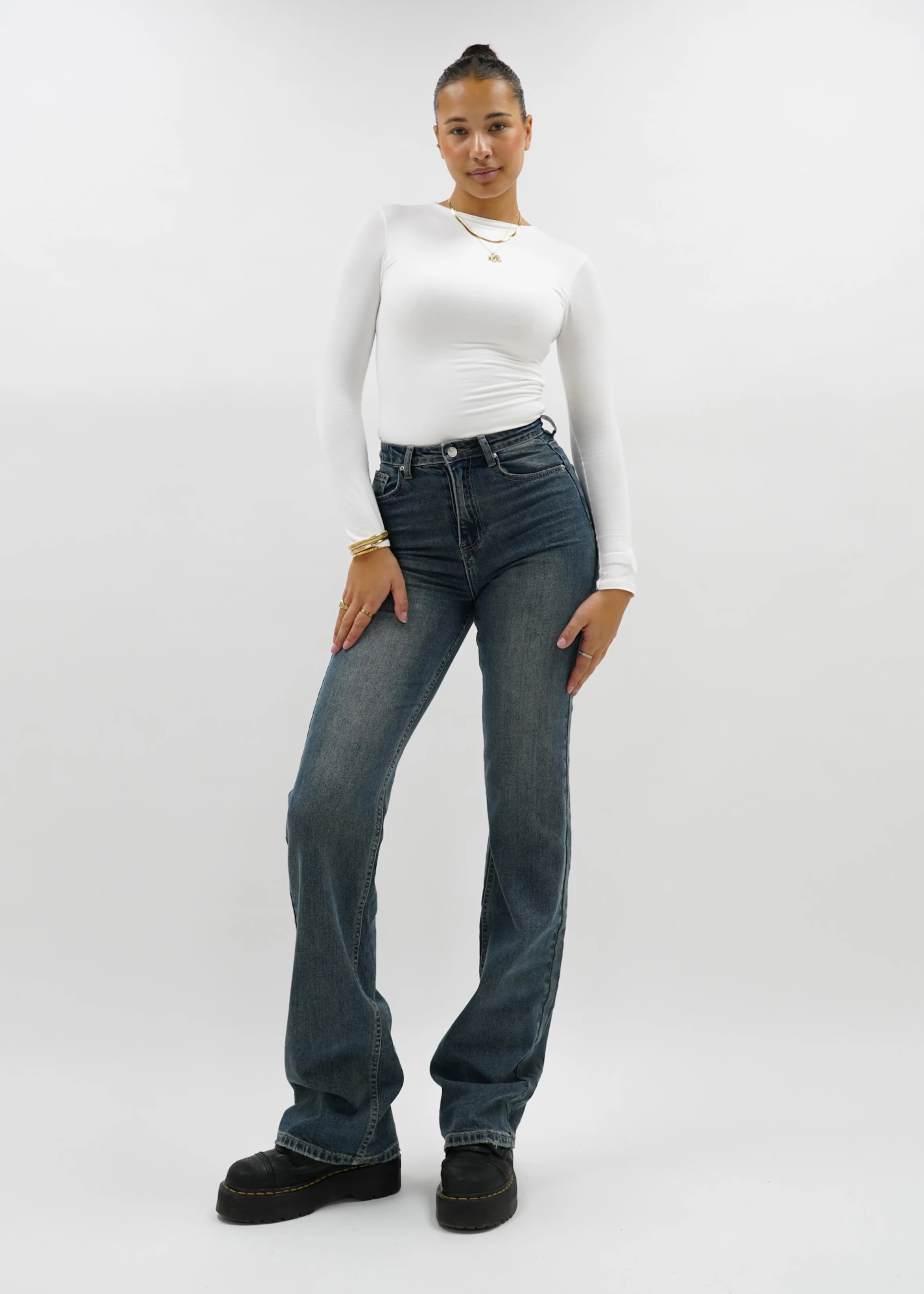 High waist wide leg jeans vintage blue (tall) - Image 9