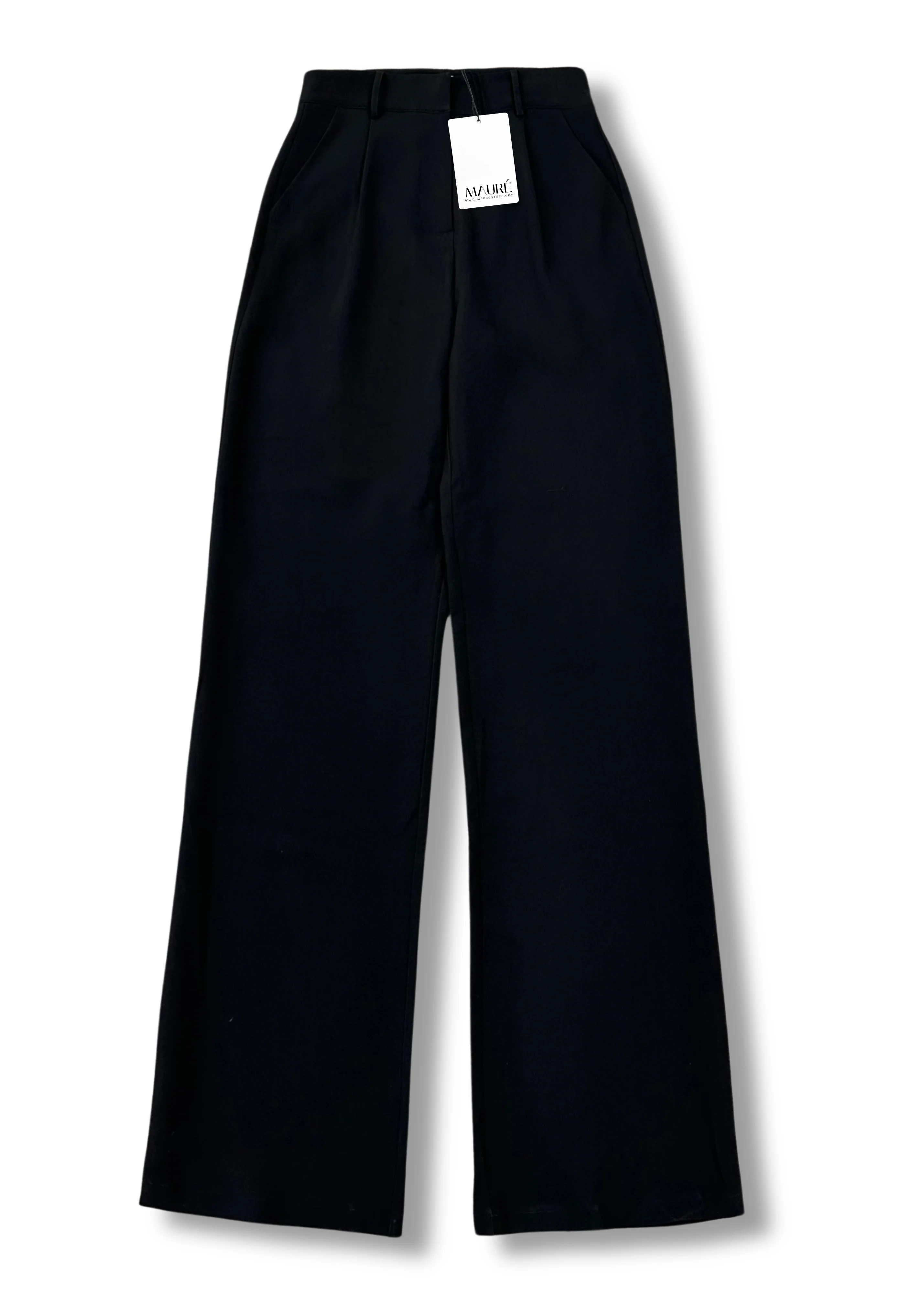 High waist wide leg pants casual black (regular) - Image 5