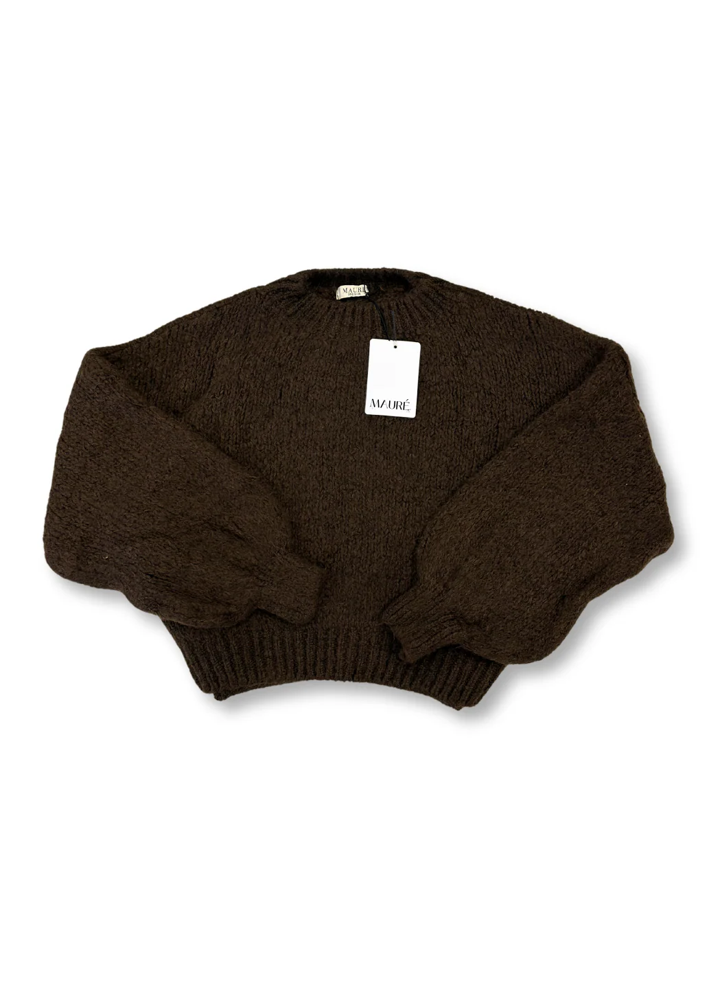 Knitted sweater chocolate brown (tall) - Image 6