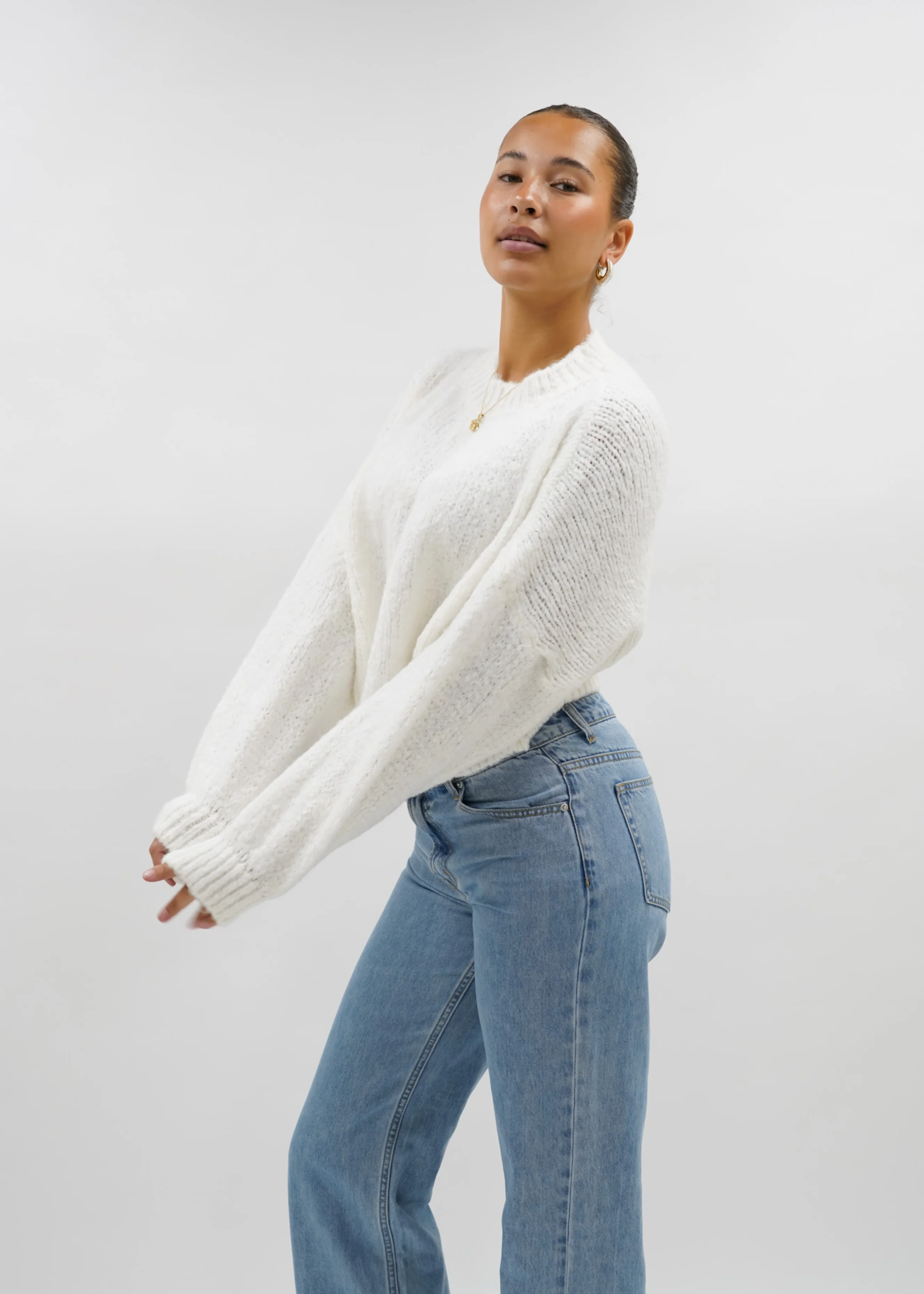 Knitted sweater off-white (tall) - Image 3