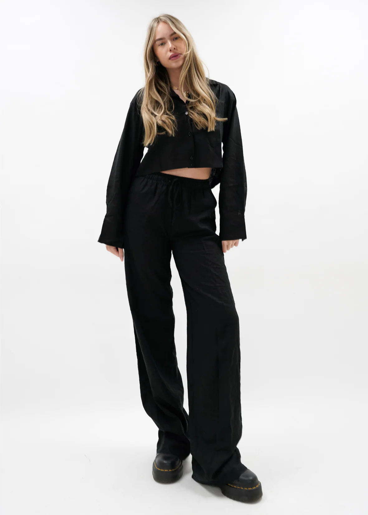 Linnen blouse black - Image 9