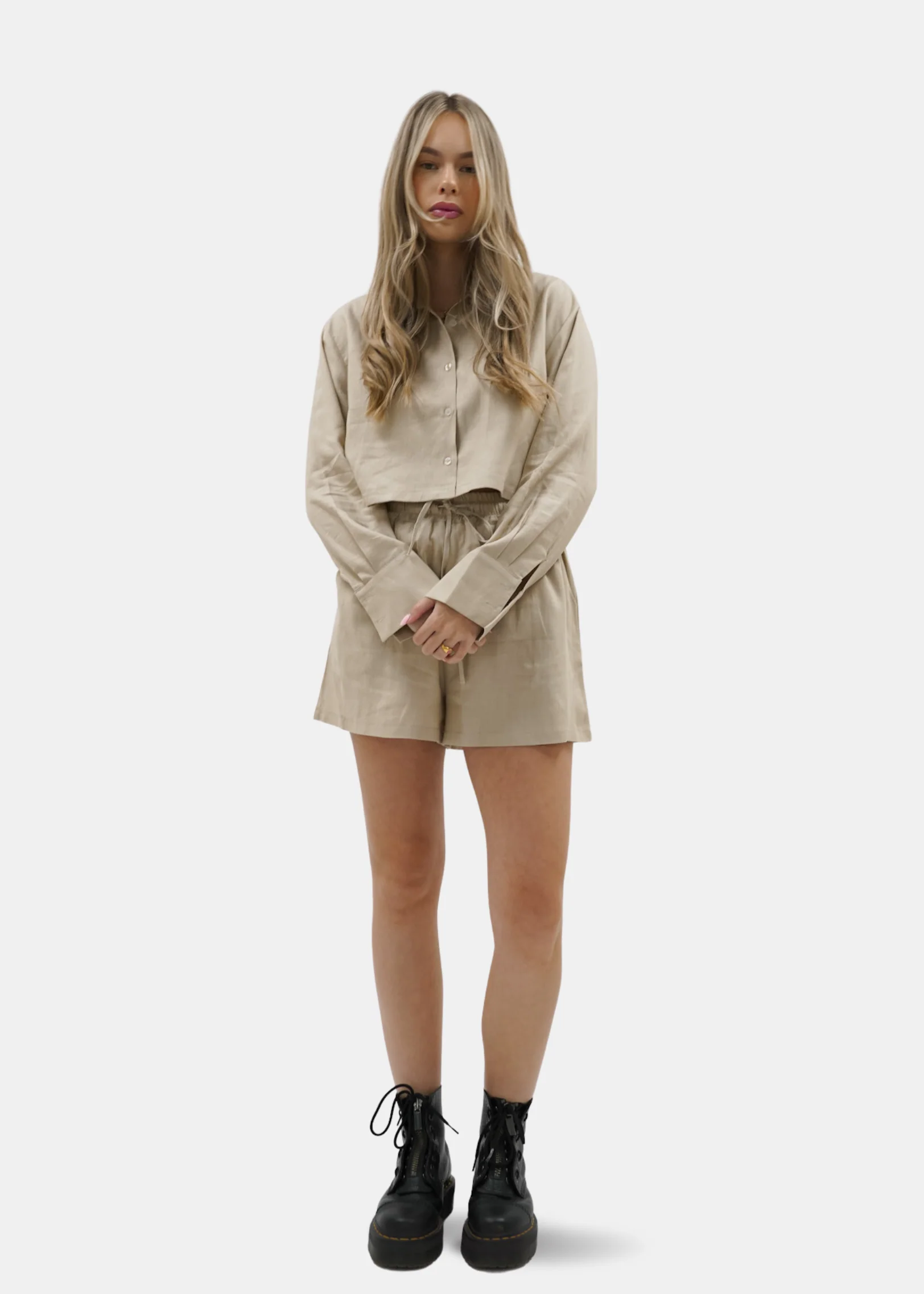 Linnen blouse sand - Image 3