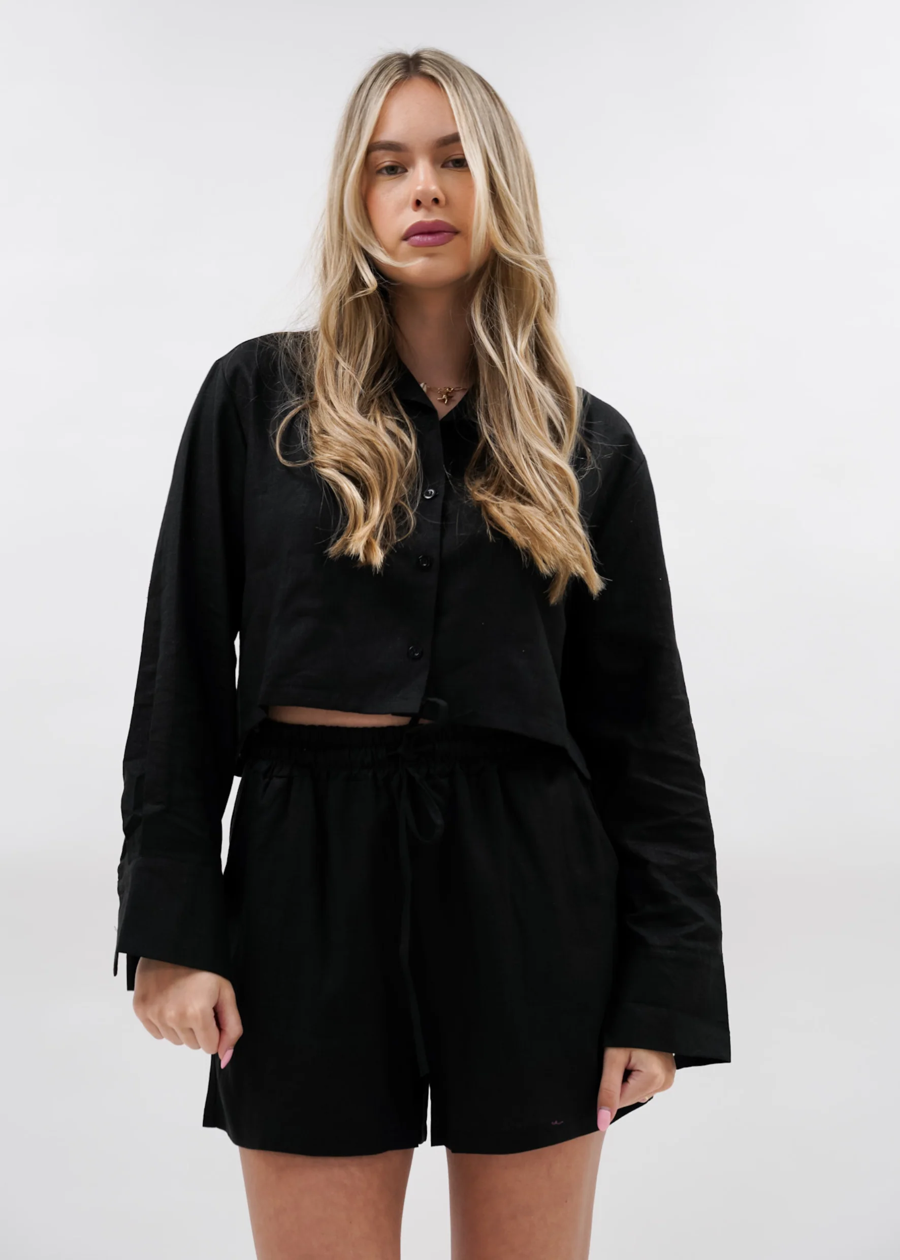 Linnen shorts black - Image 10
