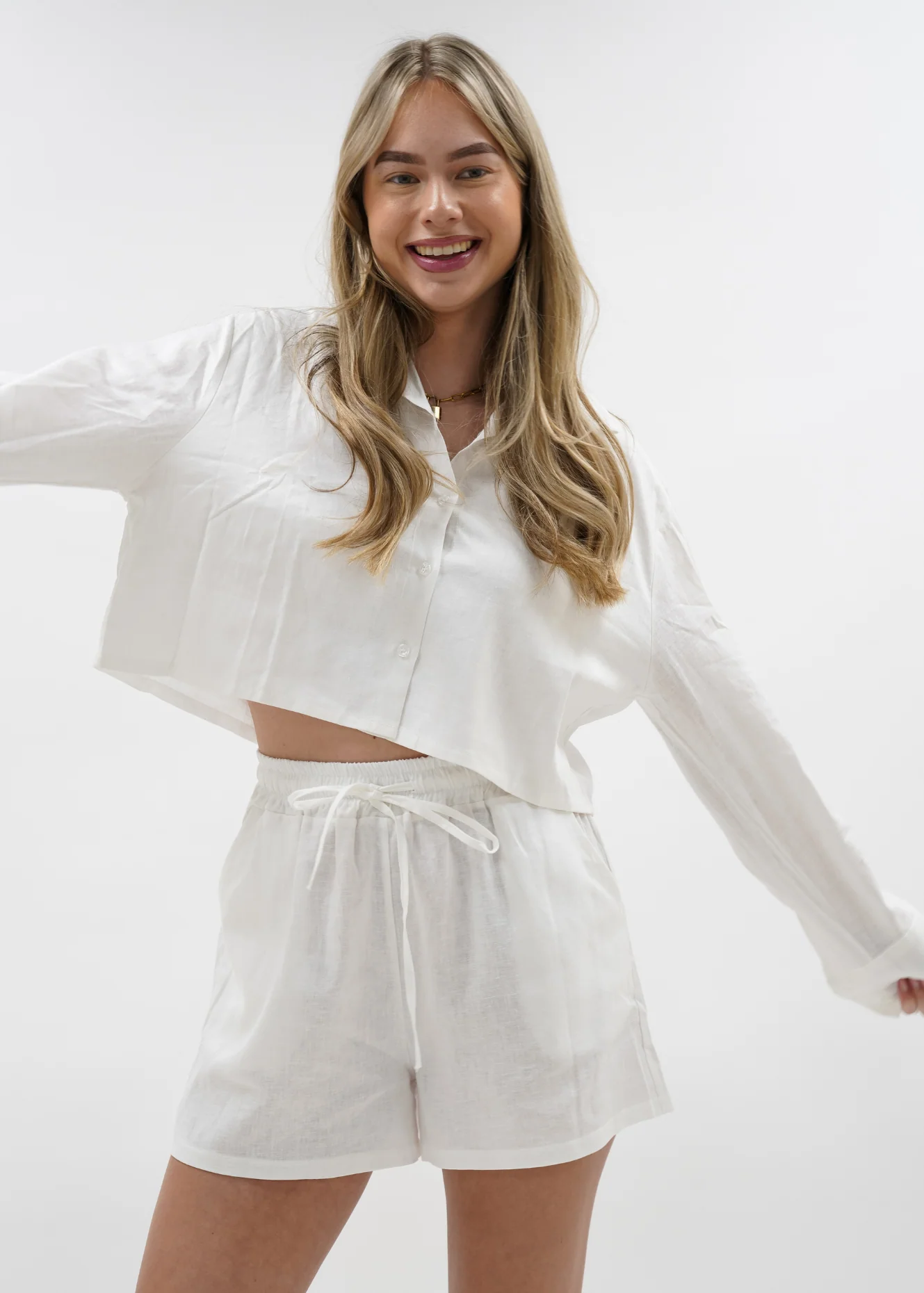 Linnen shorts white - Image 12