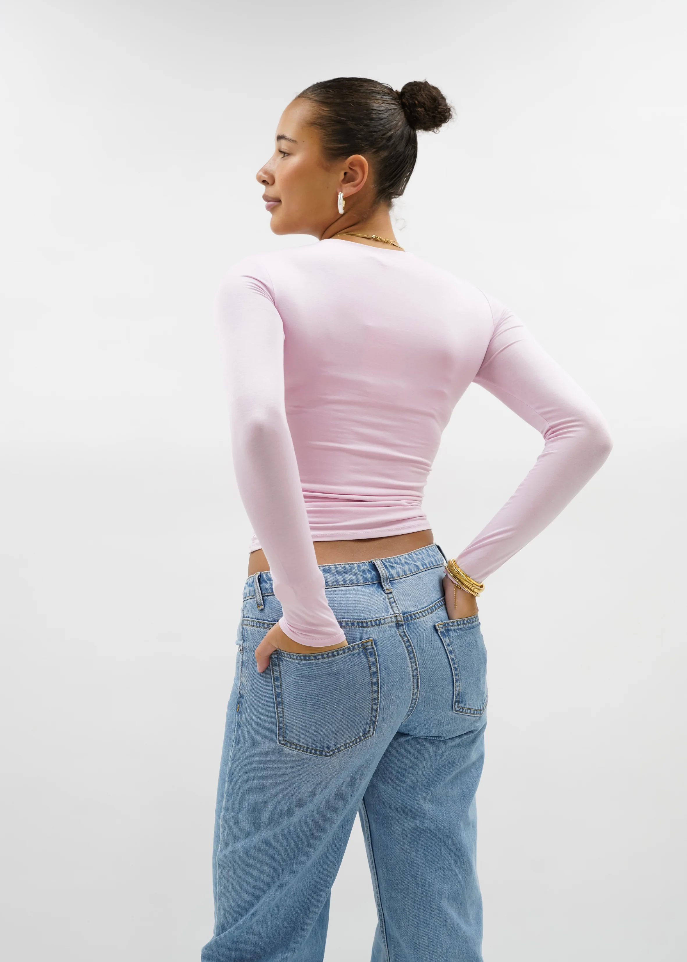 Long sleeve top long light pink (tall) - Image 10