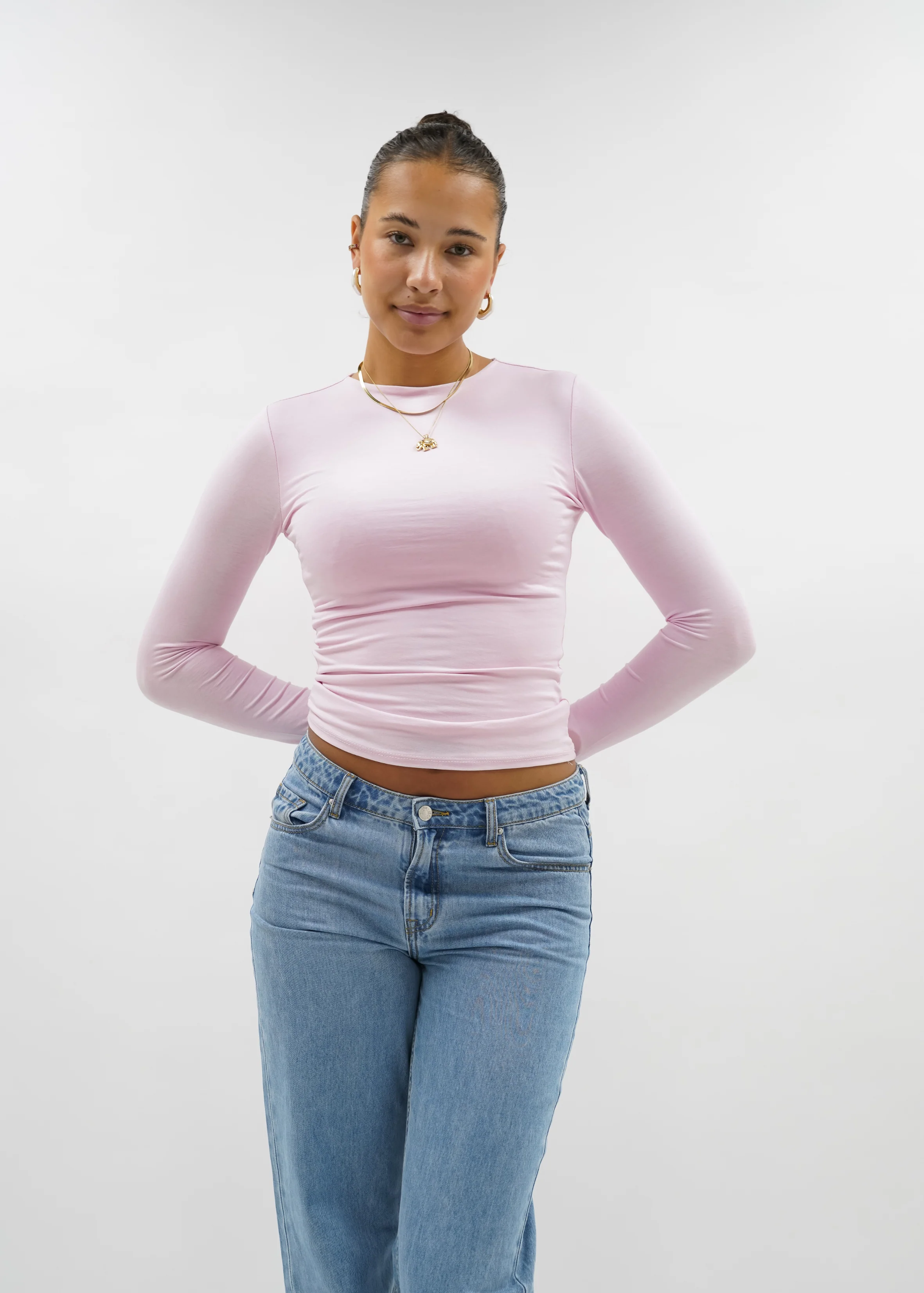 Long sleeve top long light pink (tall) - Image 11