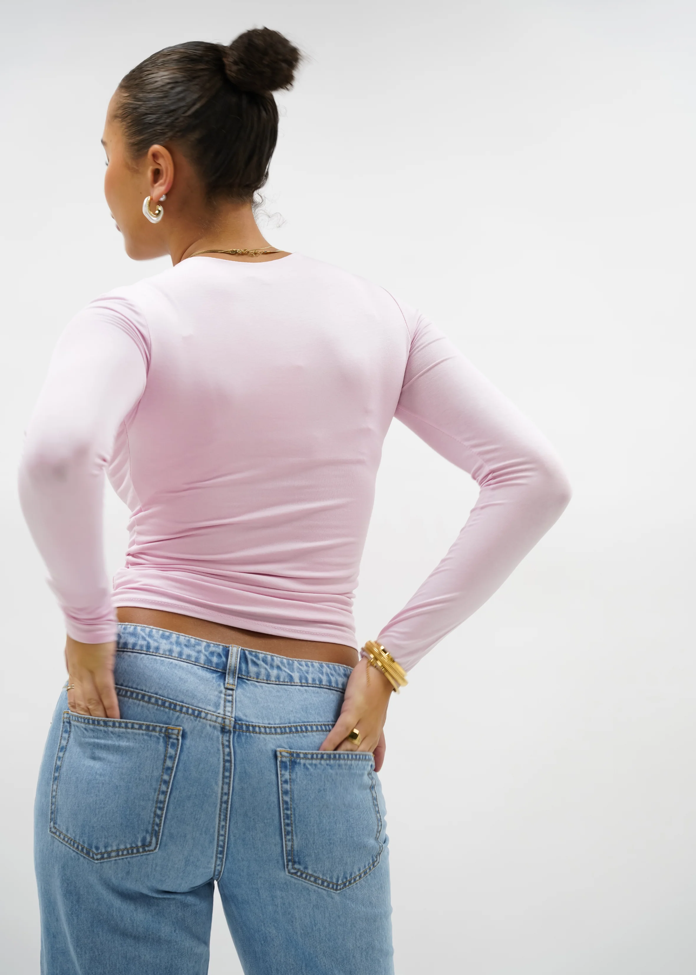 Long sleeve top long light pink (tall) - Image 12