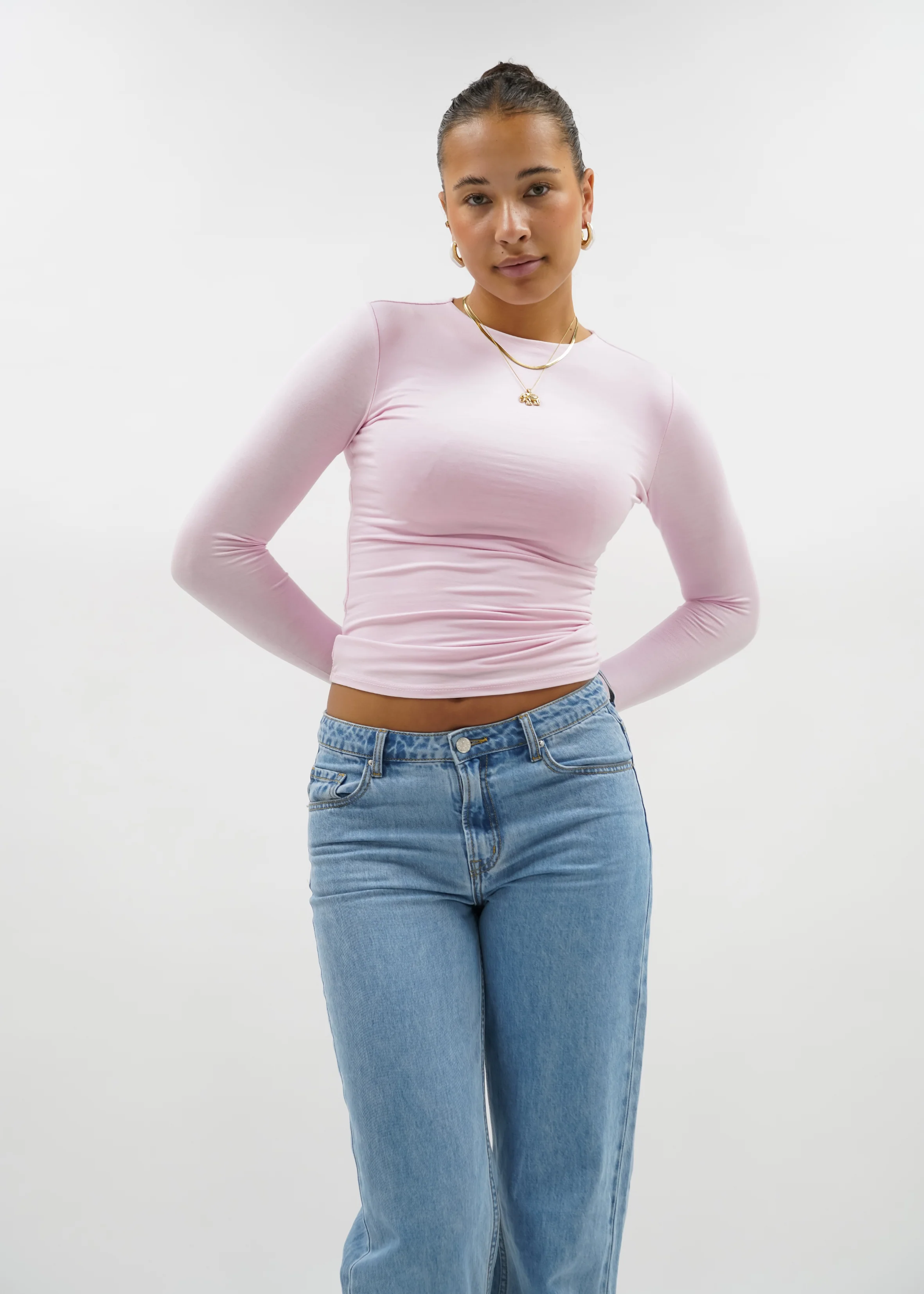 Long sleeve top long light pink (tall) - Image 14