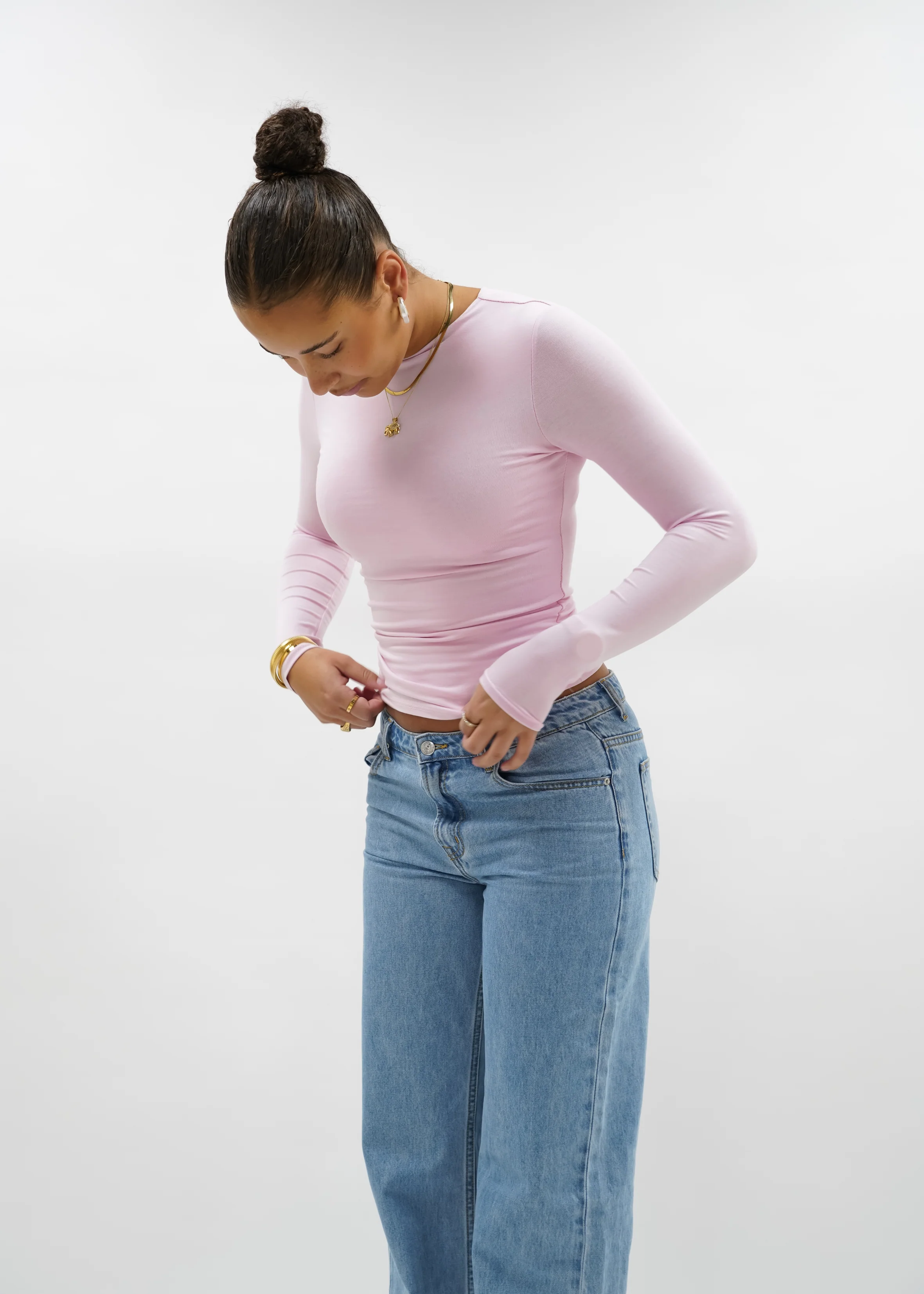 Long sleeve top long light pink (tall) - Image 16
