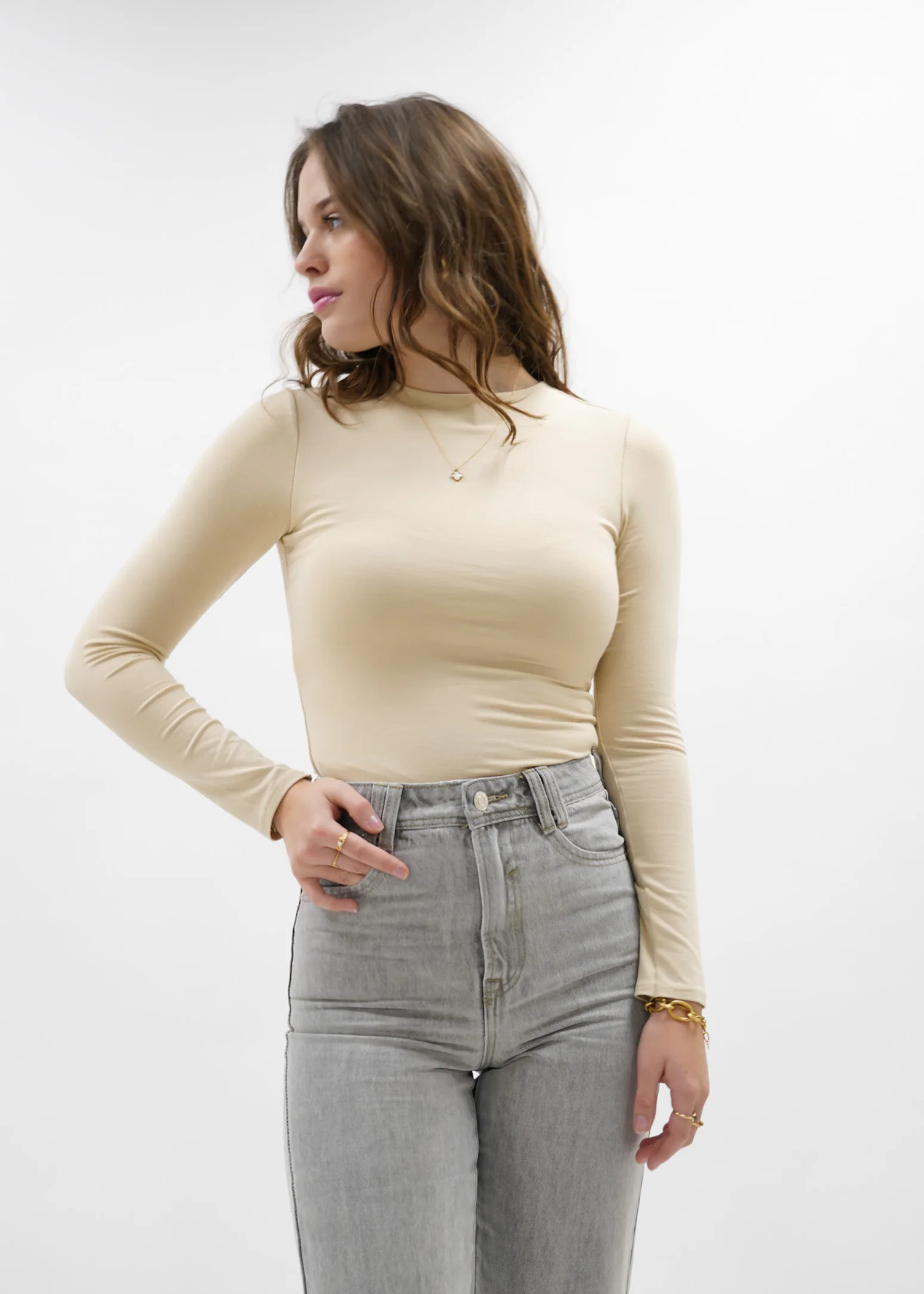 Long sleeve body beige - Image 3