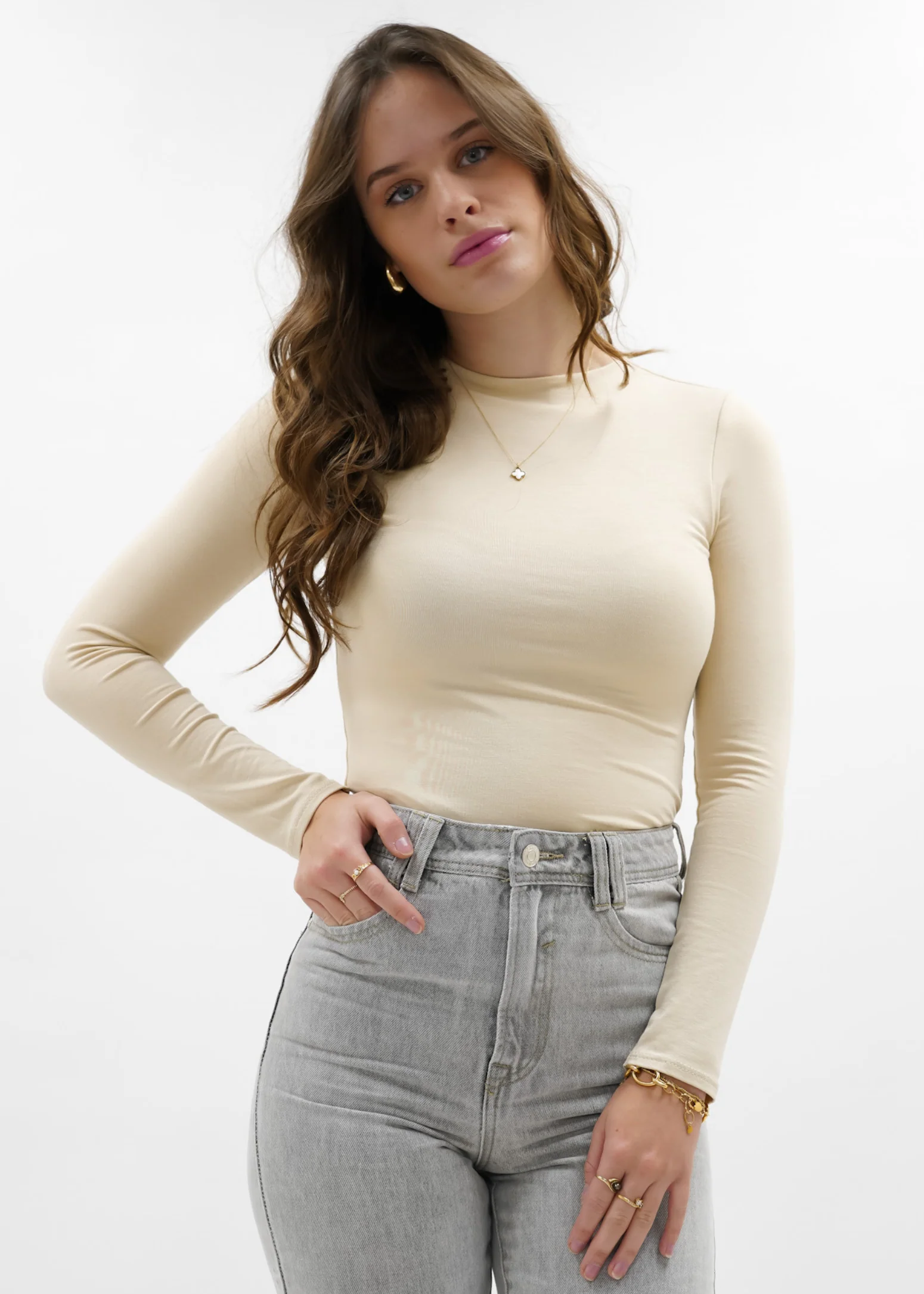 Long sleeve body beige - Image 6
