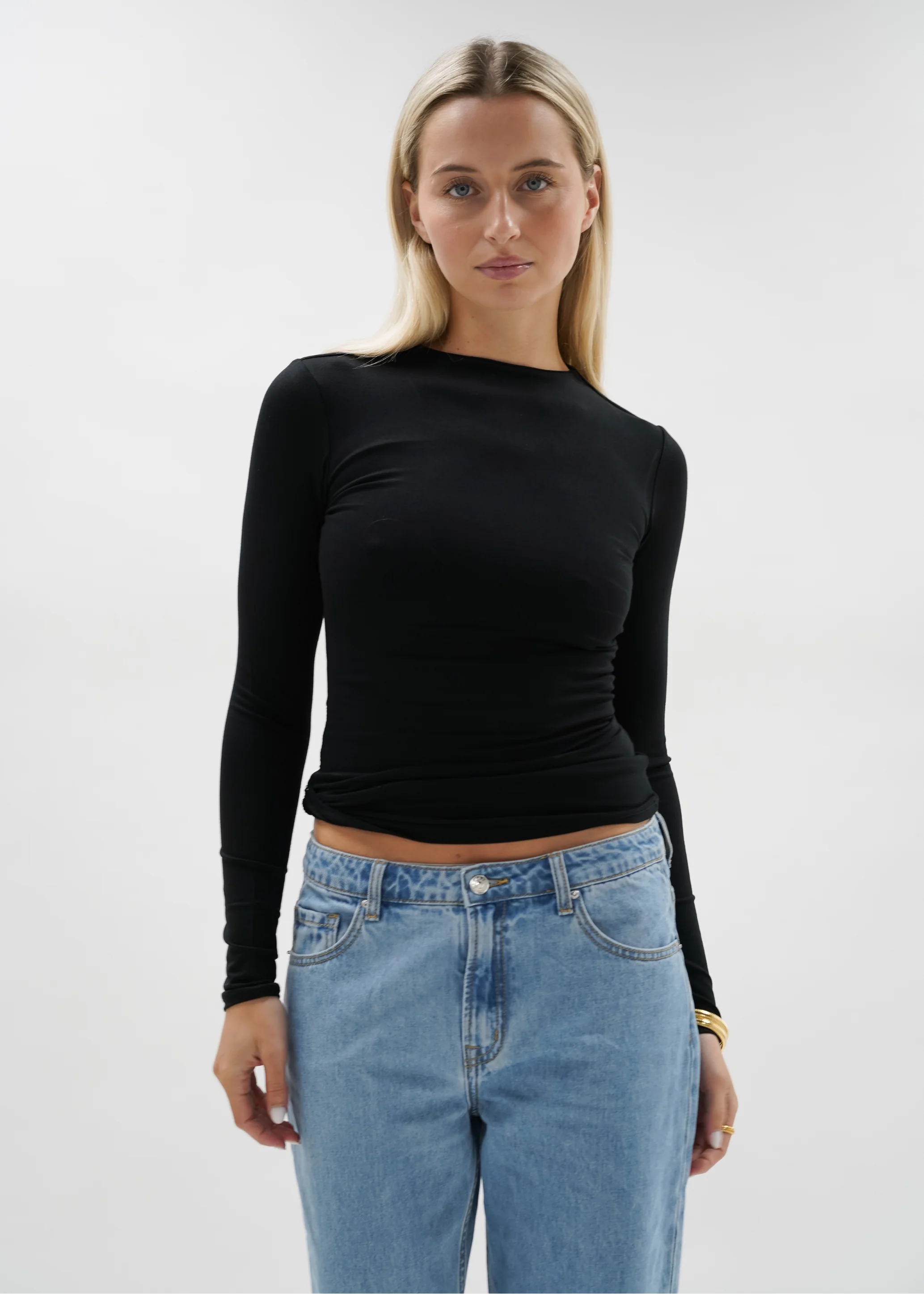 Long sleeve top long black (tall) - Image 11