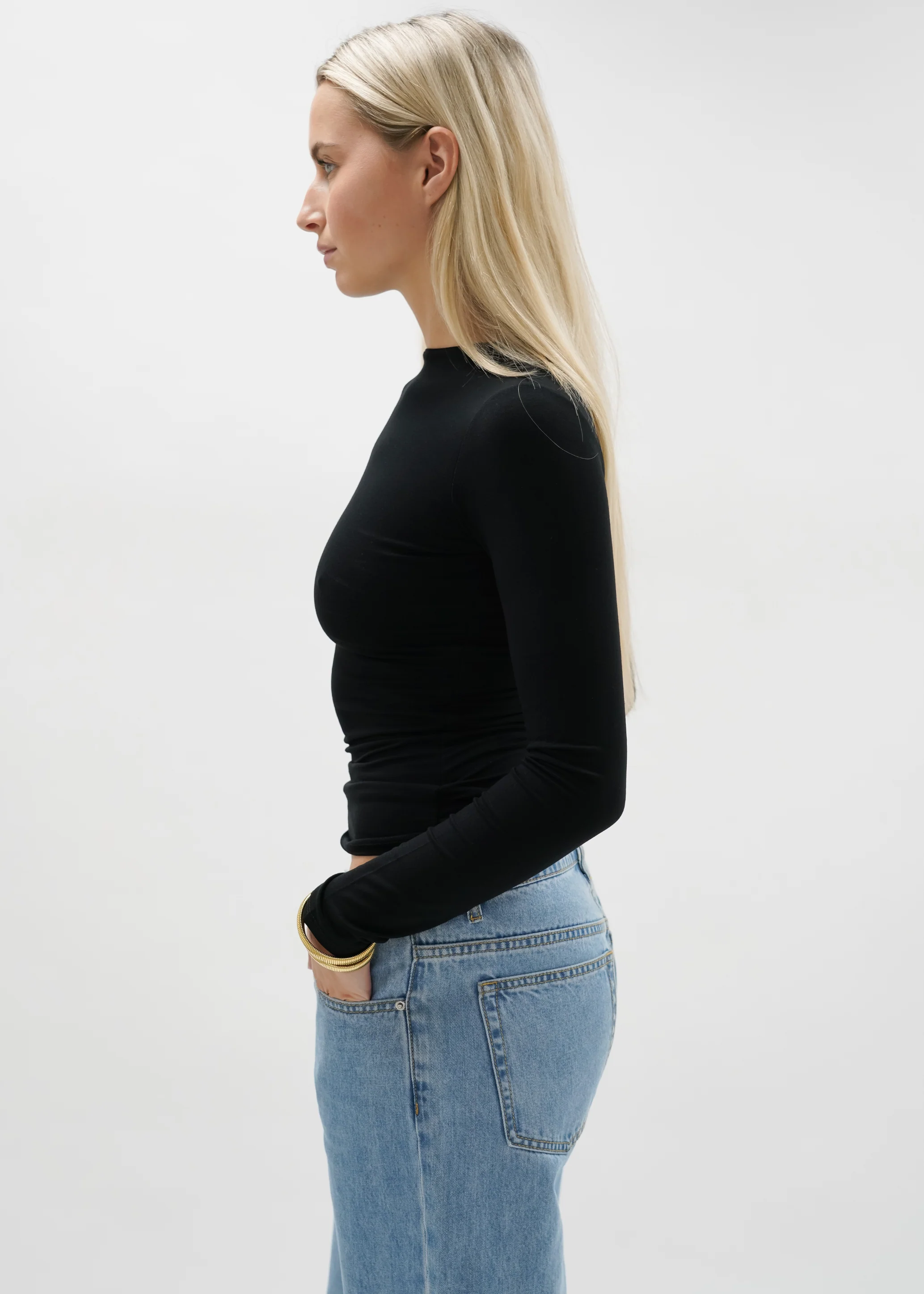 Long sleeve top long black (tall) - Image 12