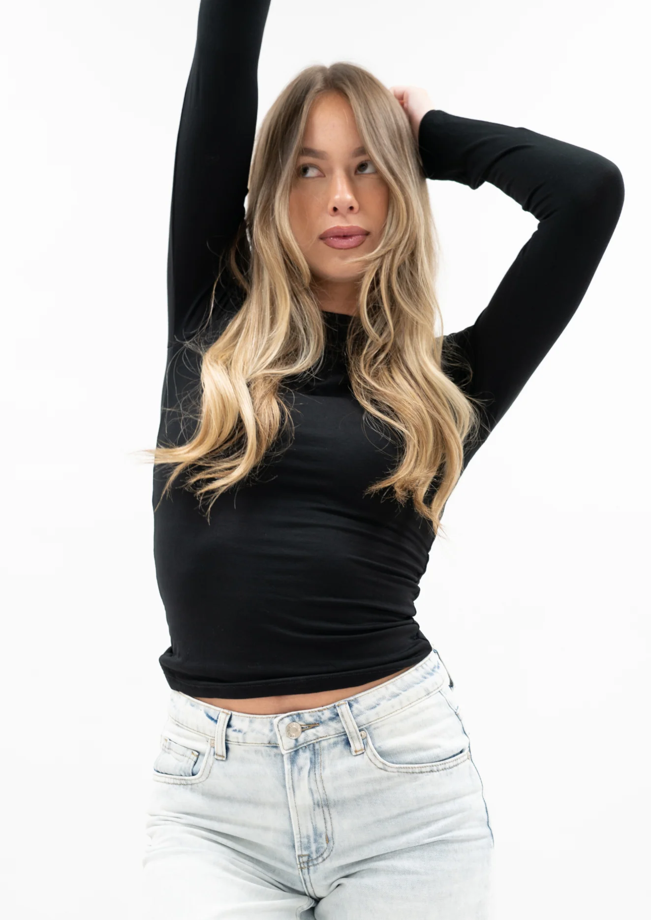 Long sleeve top long black (tall) - Image 14