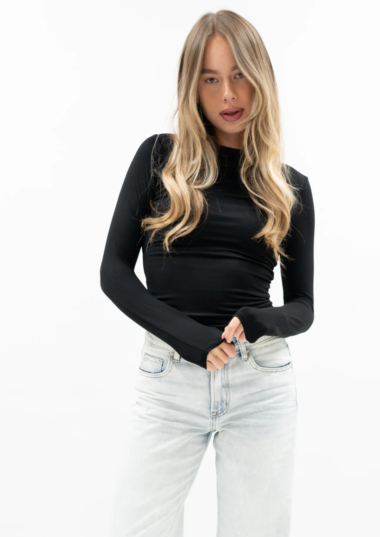 Long sleeve top long black (tall) - Image 15