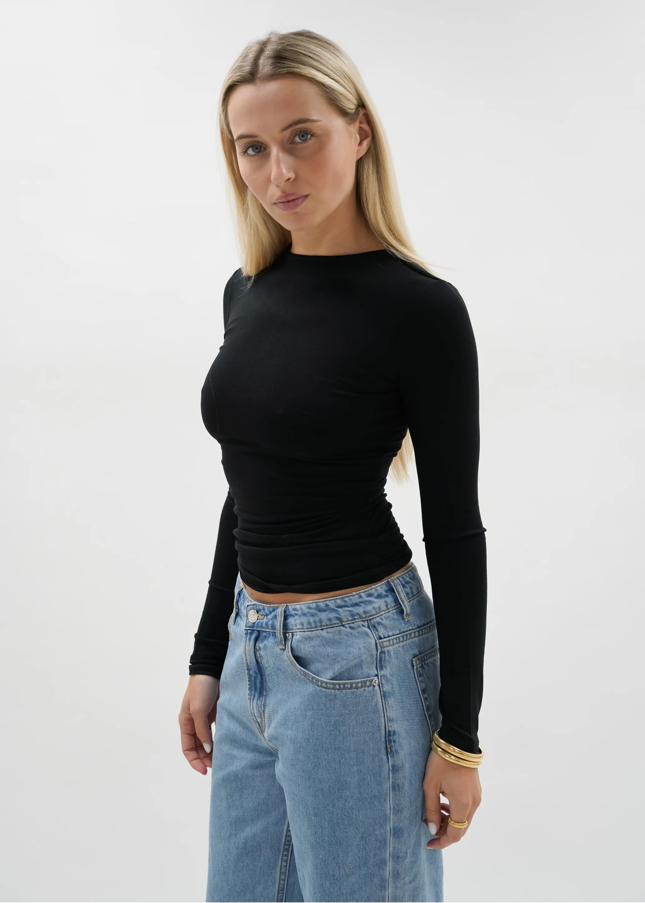 Long sleeve top long black (tall) - Image 4