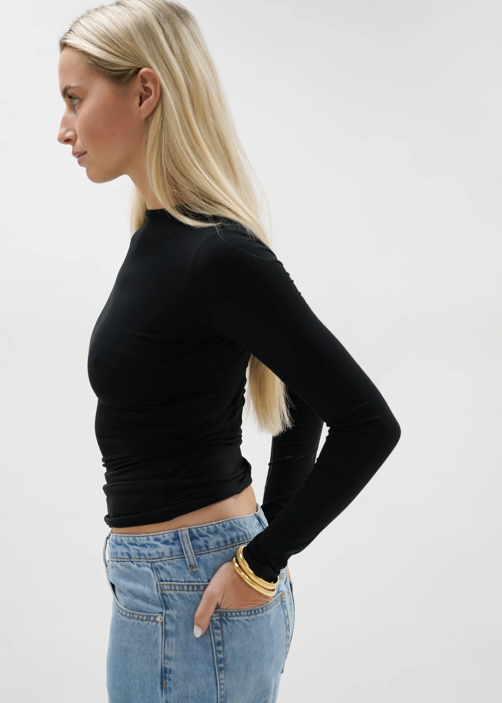 Long sleeve top long black (tall) - Image 5