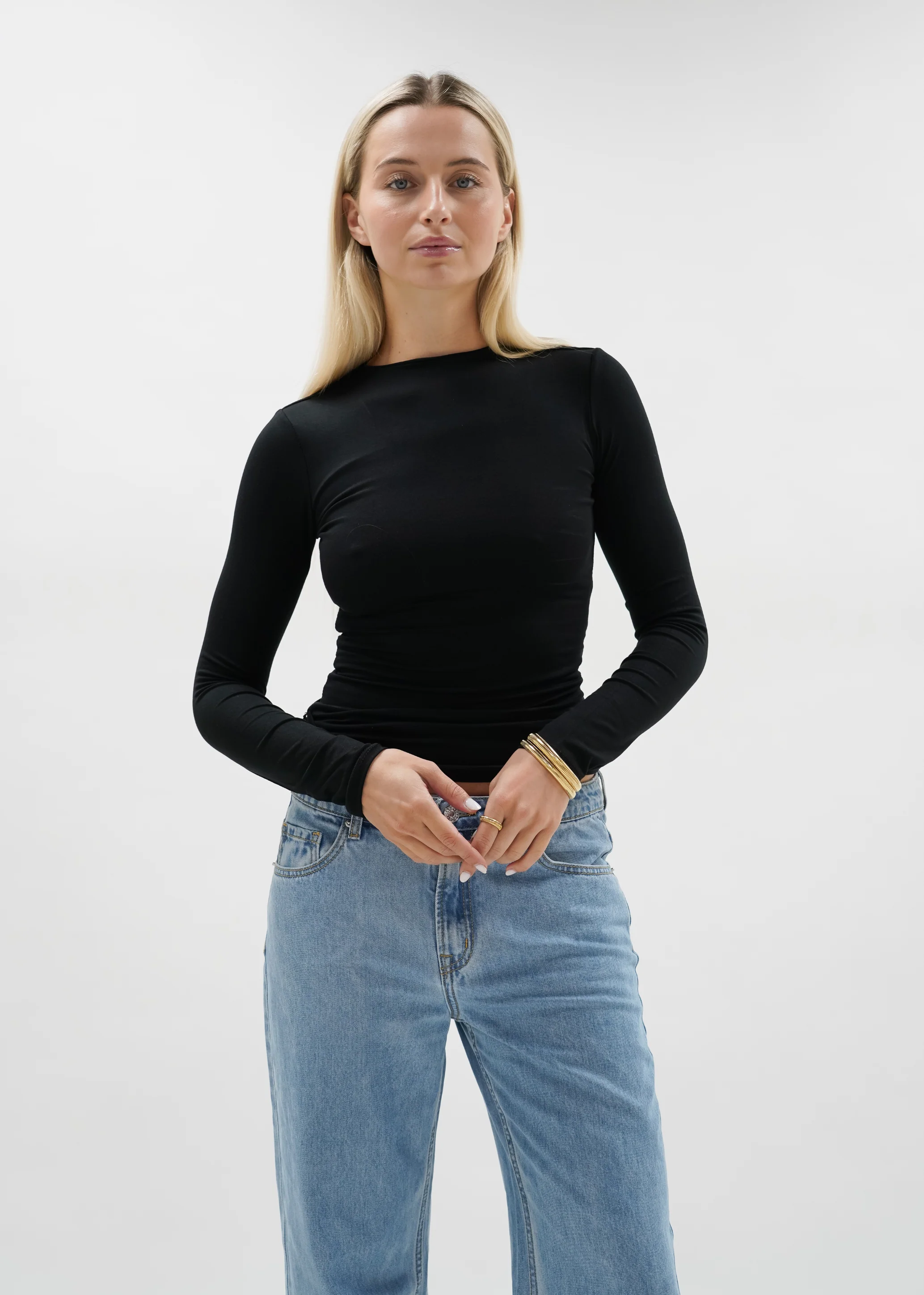 Long sleeve top long black (tall) - Image 7
