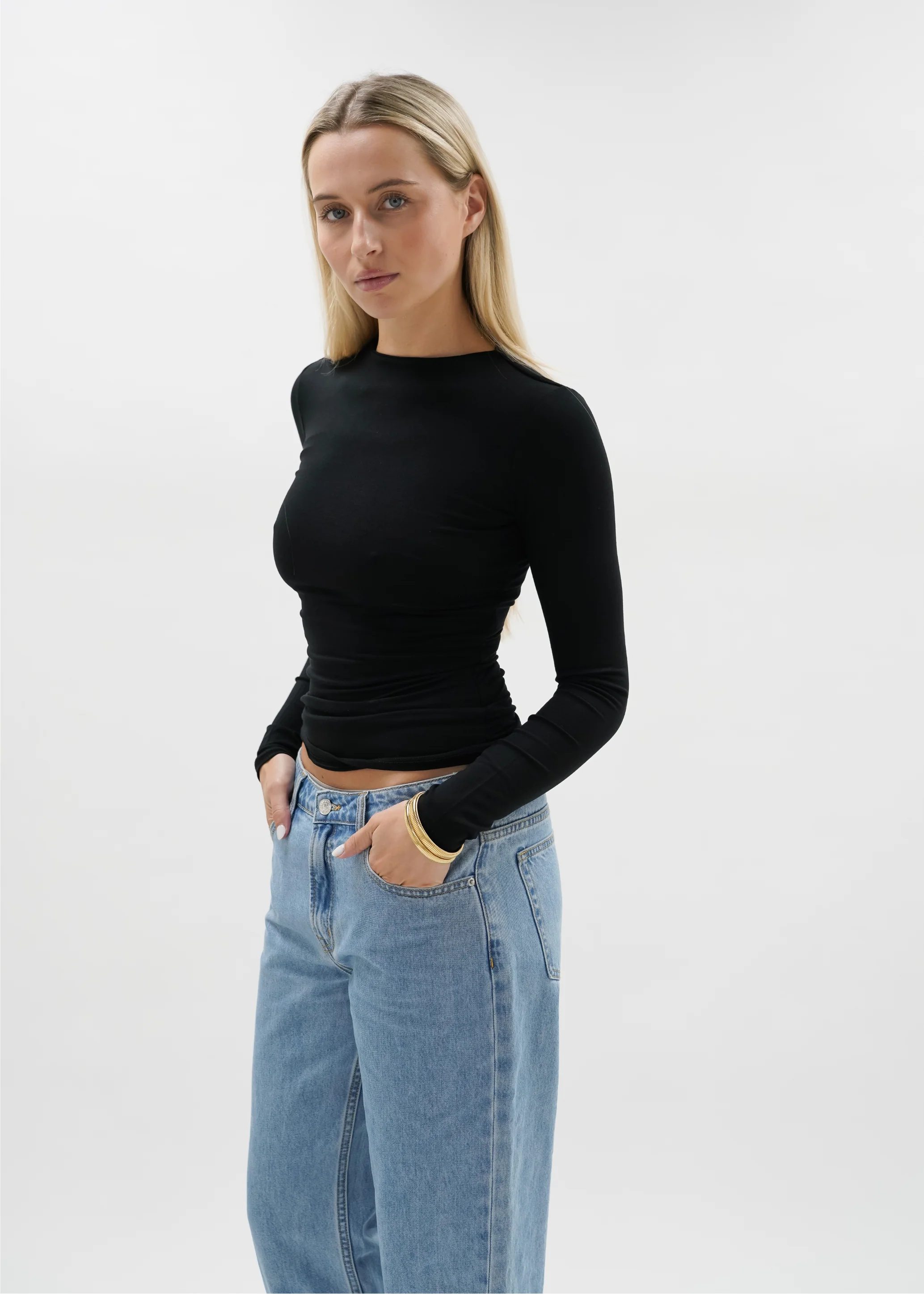 Long sleeve top long black (tall) - Image 9