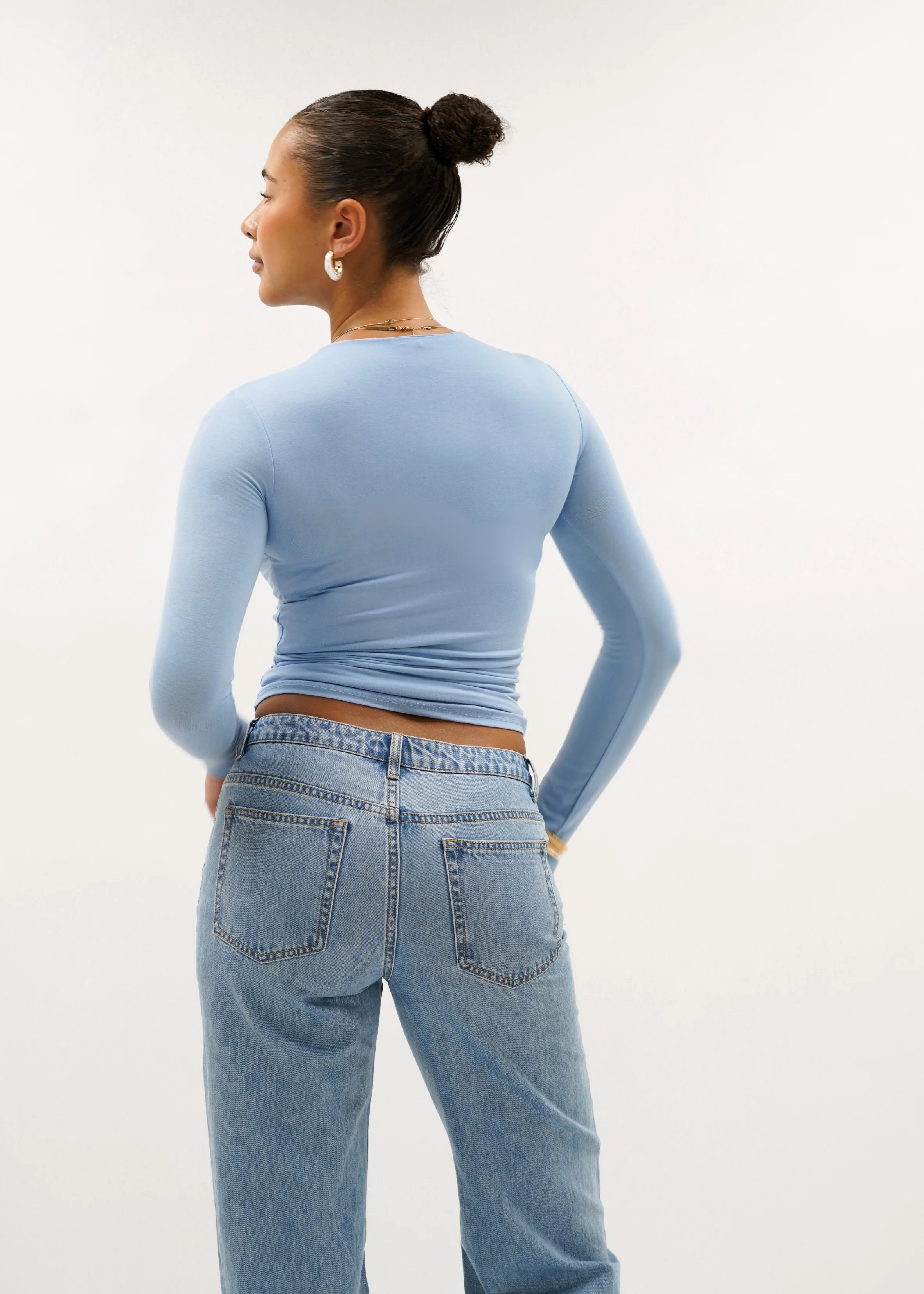 Long sleeve top long light blue (tall) - Image 11
