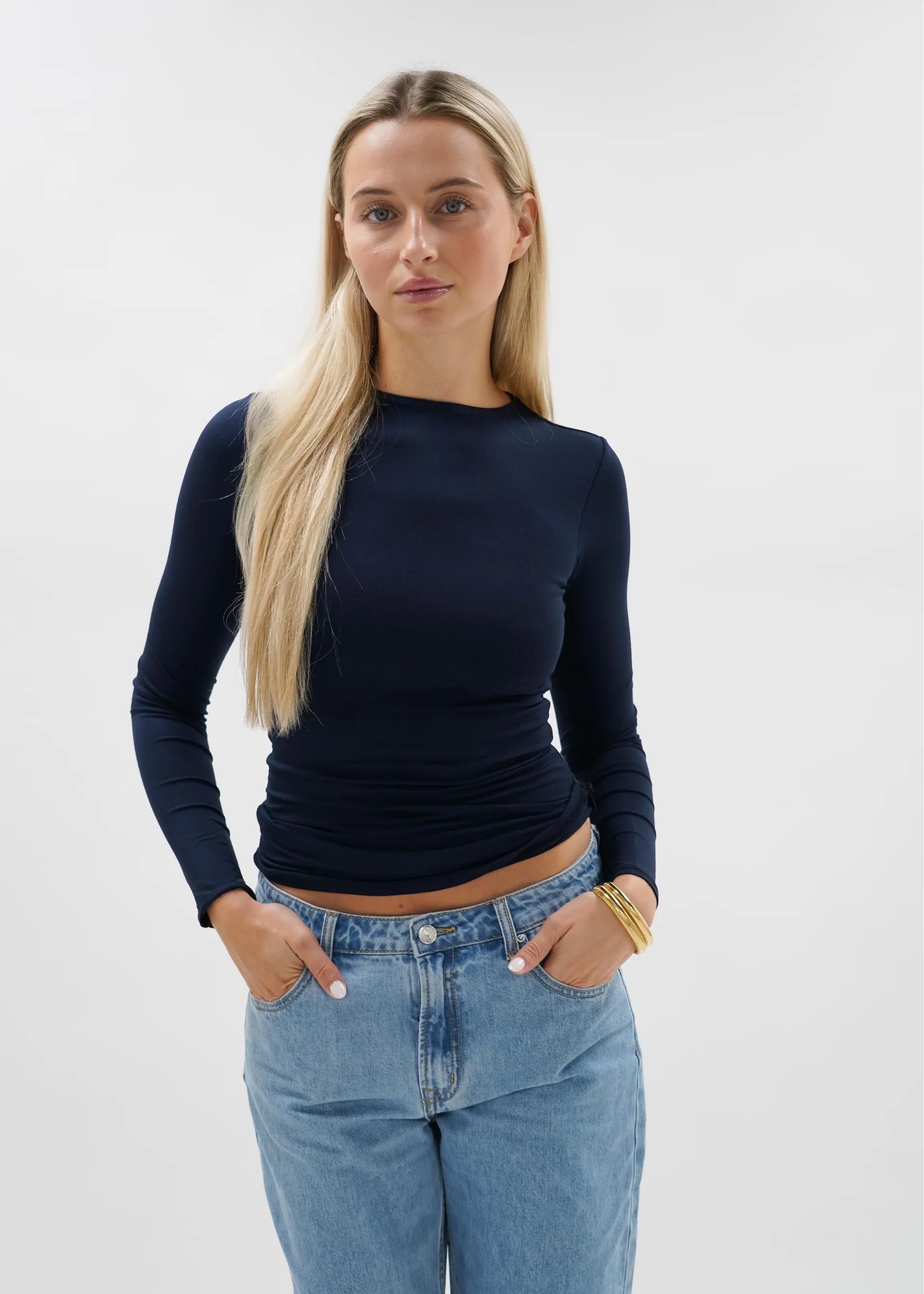 Long sleeve top long night blue (tall) - Image 12