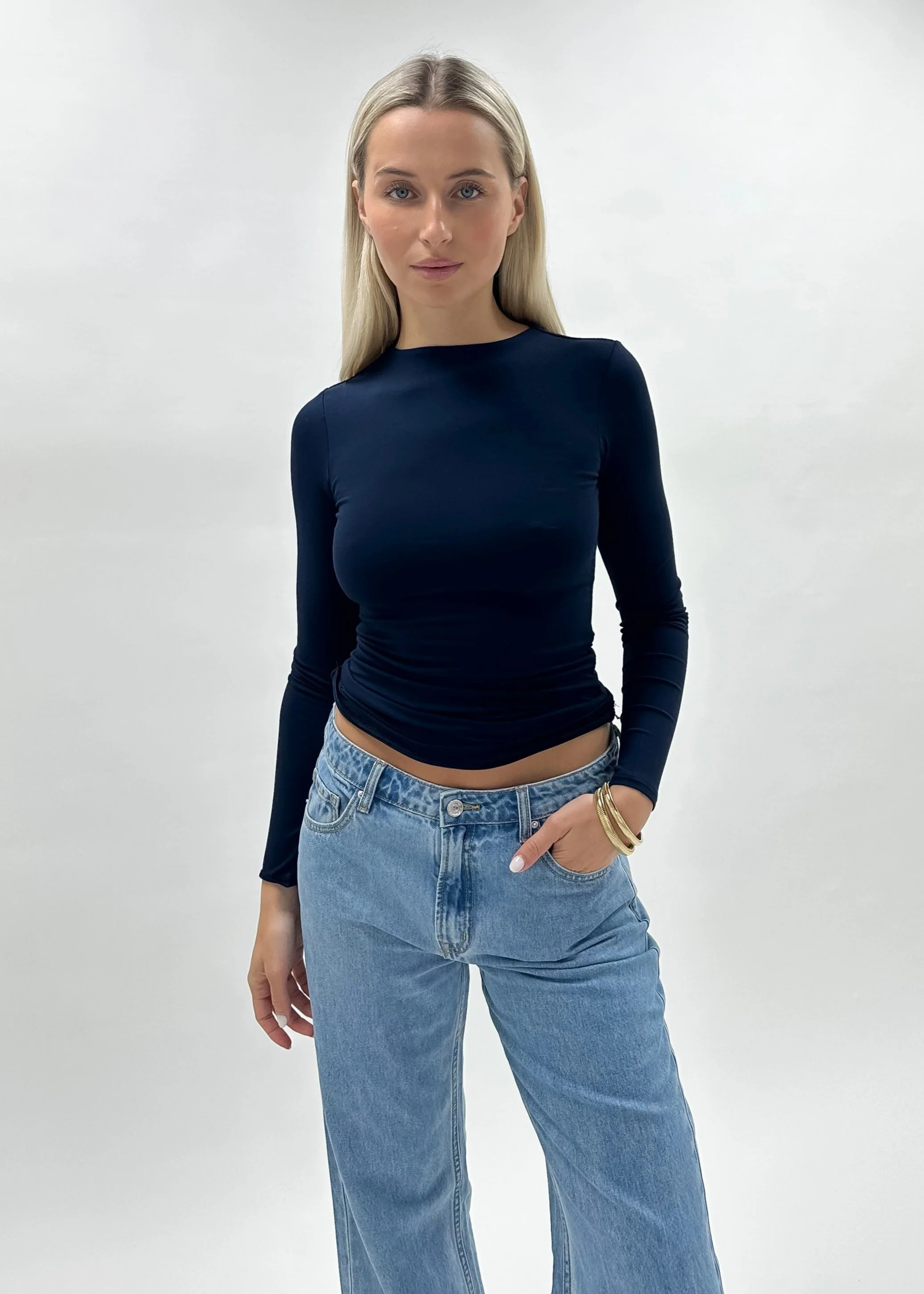Long sleeve top long night blue (tall) - Image 7