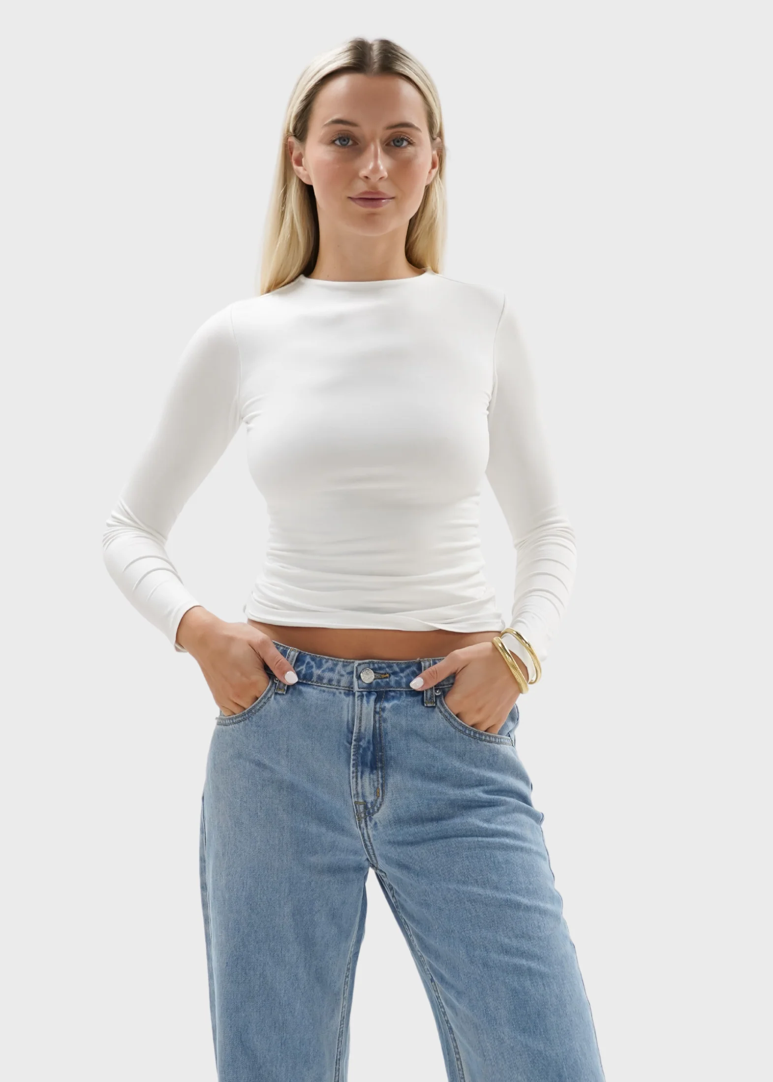 Long sleeve top long off-white (tall) - Image 4