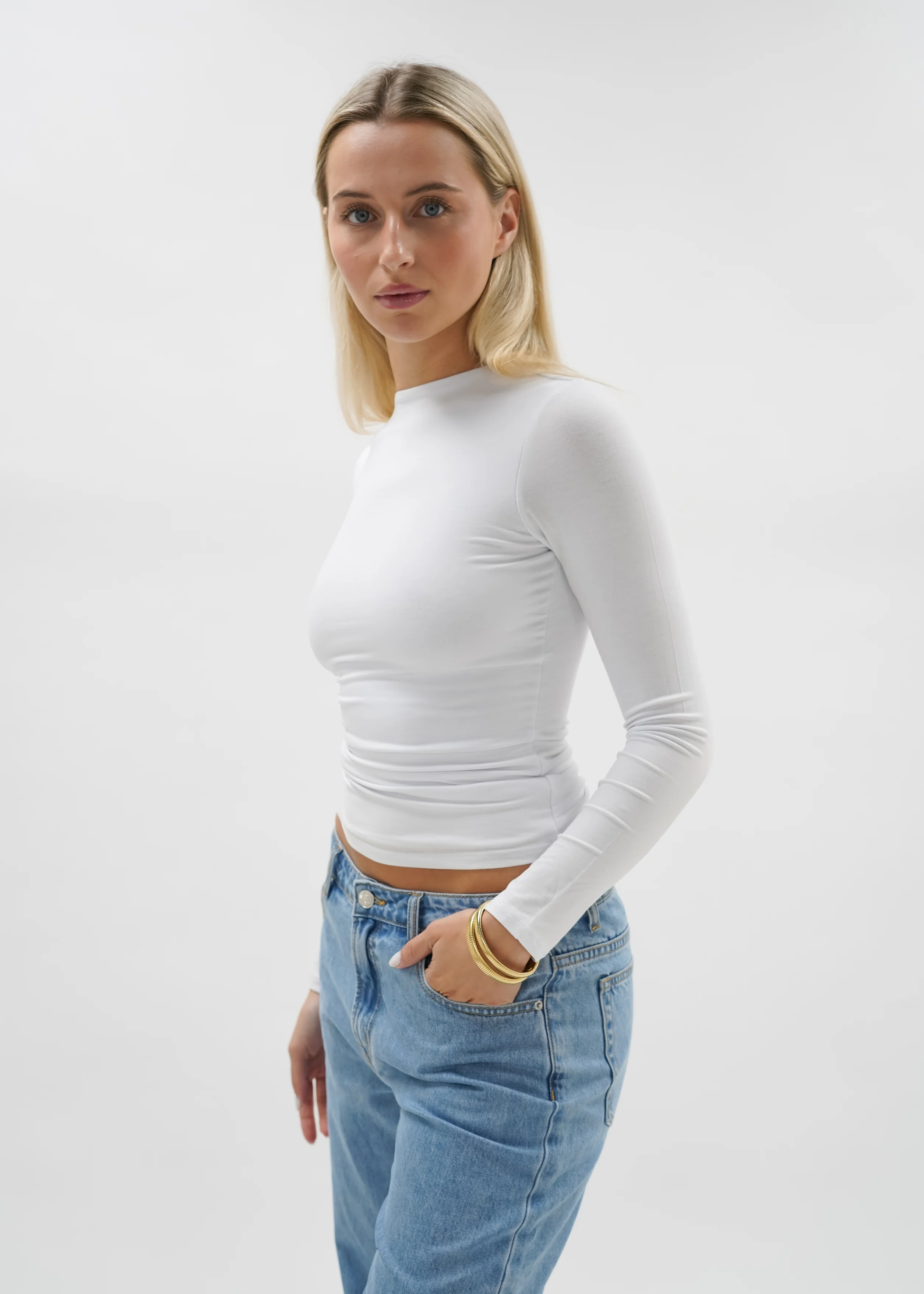 Long sleeve top long white (tall) - Image 5