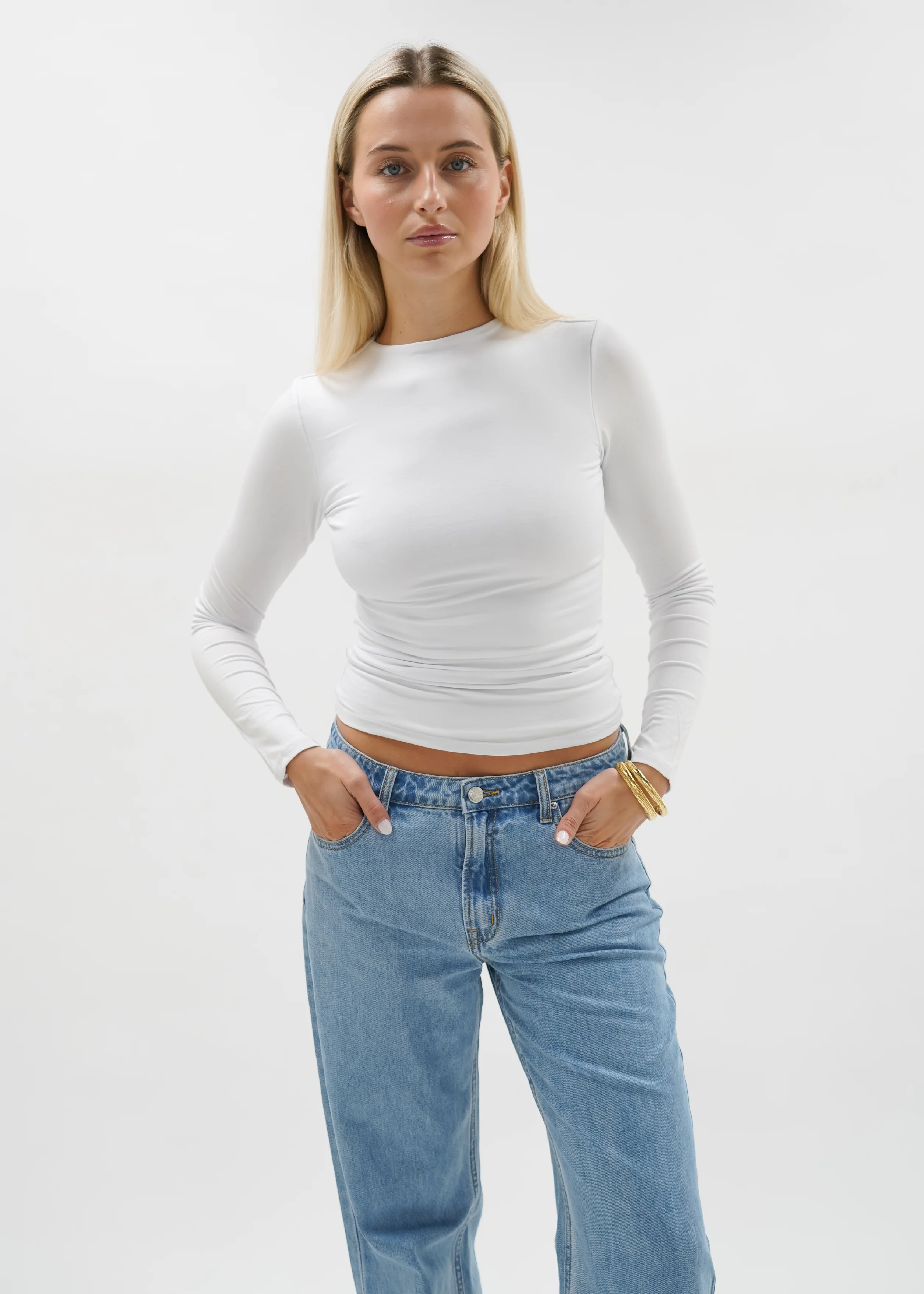 Long sleeve top long white (tall) - Image 7