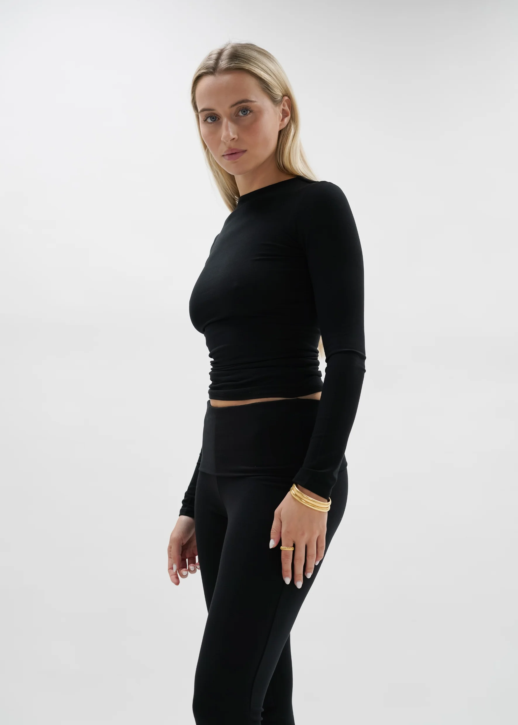 Fold-over flared pants black (tall) - Image 13